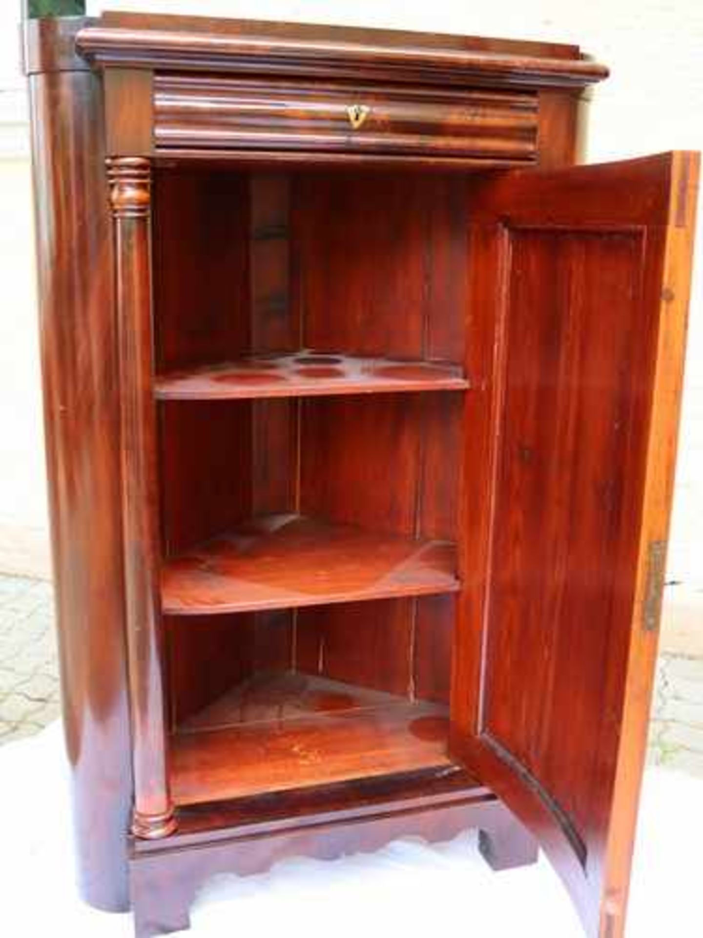 Biedermeier - Pfeiler -Eckschrank - Bild 5 aus 7