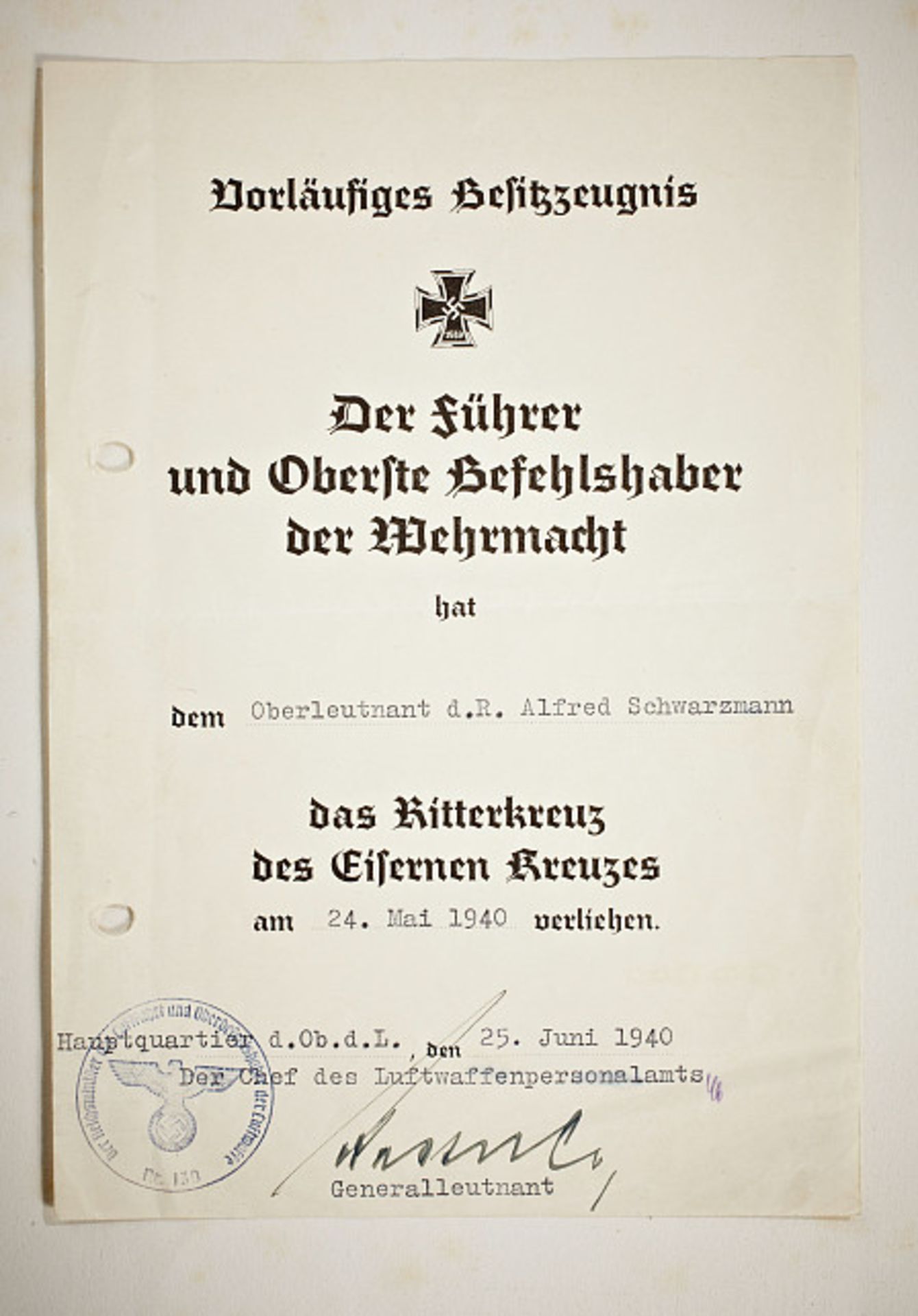 Deutsches Reich 1933 - 1945 - Luftwaffe - Fallschirmjäger : Nachlass des Heeresfallschirmschützen - Bild 12 aus 22