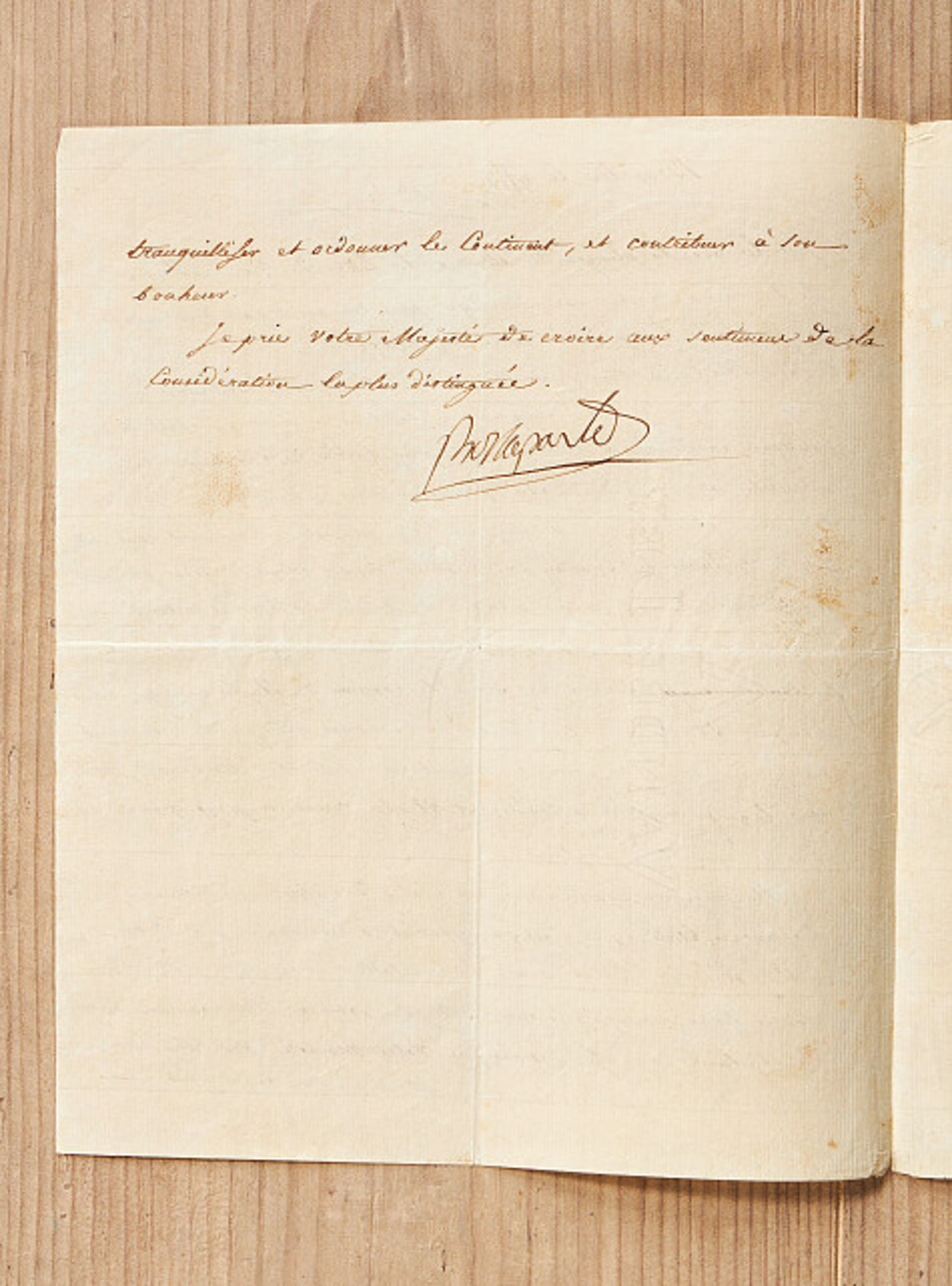 Militaria Ausland - Italien Faschismus - Königreich beider Sizilien : Brief Napoleon Bonapartes an - Bild 2 aus 2