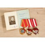 Ausländische Orden & Ehrenzeichen - Sowjetunion : Ordensspange mit drei Auszeichnungen: