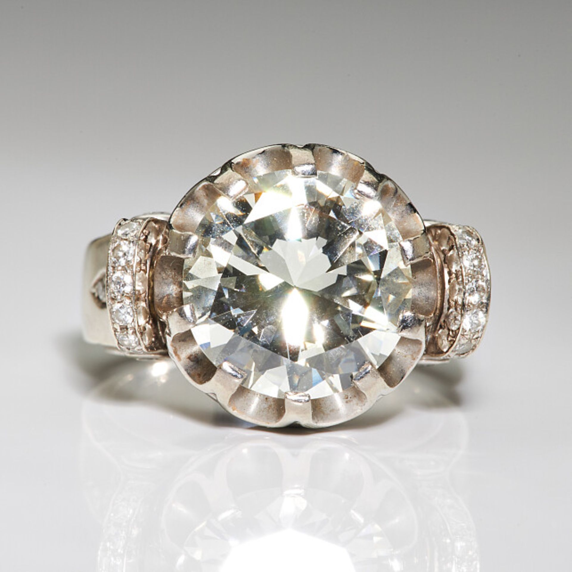 Deutsches Reich 1933 - 1945 - Schmuck und Juwelen : Diamond Solitaire Ring in the manner of Bo - Image 7 of 9