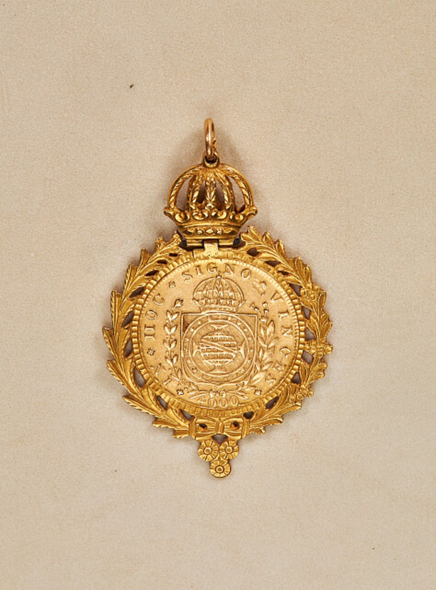 Ausländische Orden & Ehrenzeichen - Brasilien : Tragbares Goldmedaillon mit brasilianischer K - Bild 2 aus 2