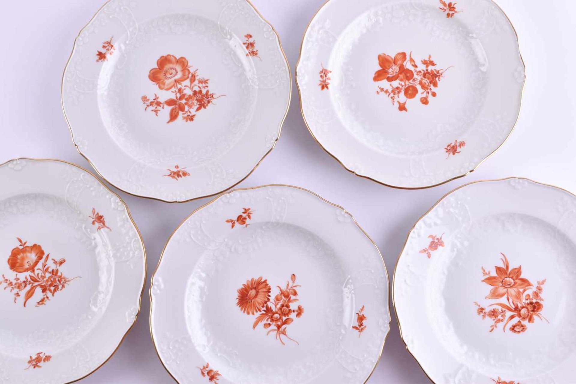 8 dinner plates Meissen - Image 3 of 5