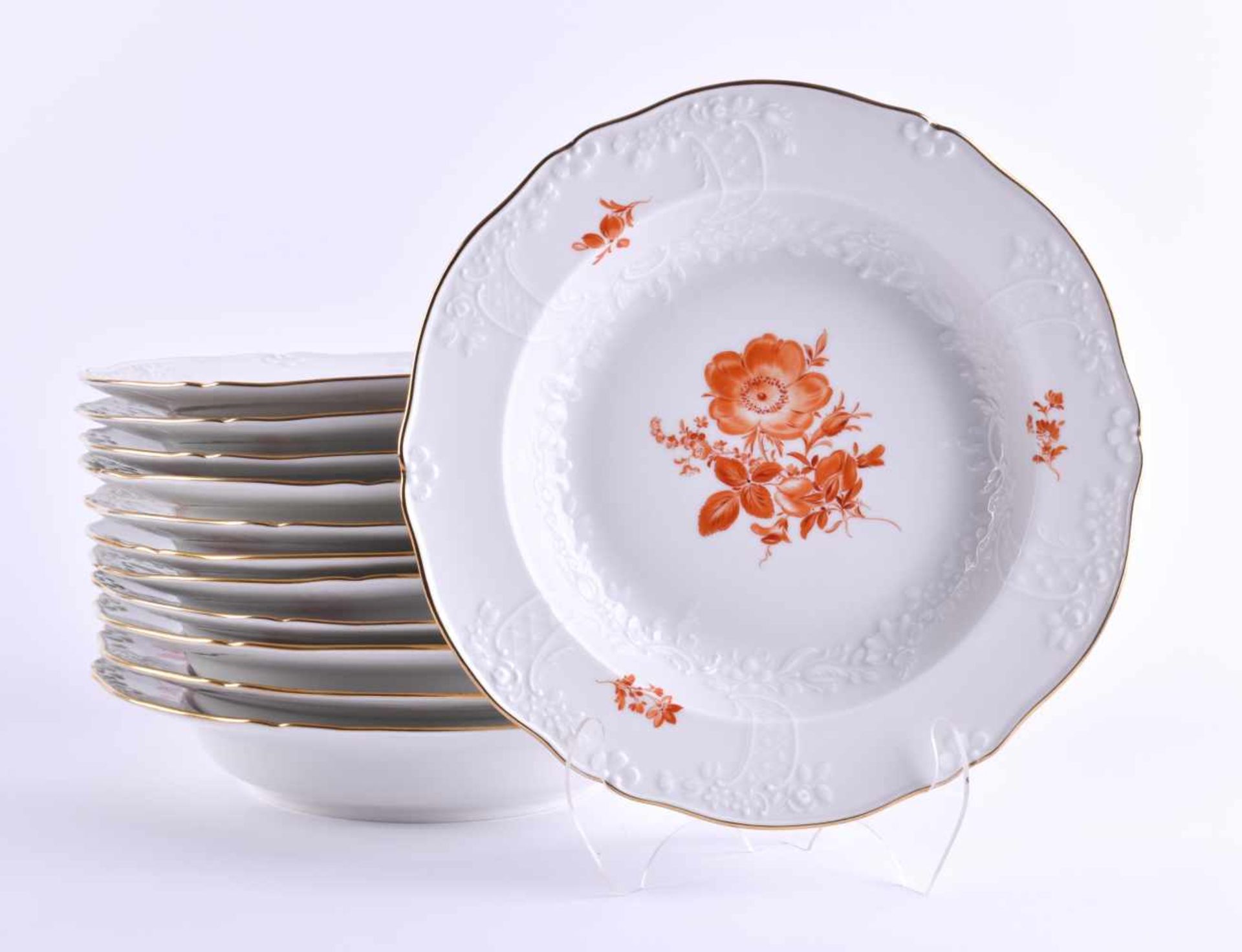 12 Meissen soup plates