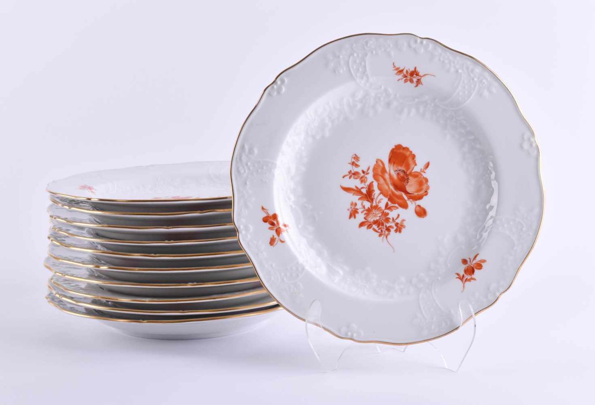 11 Meissen dinner plates