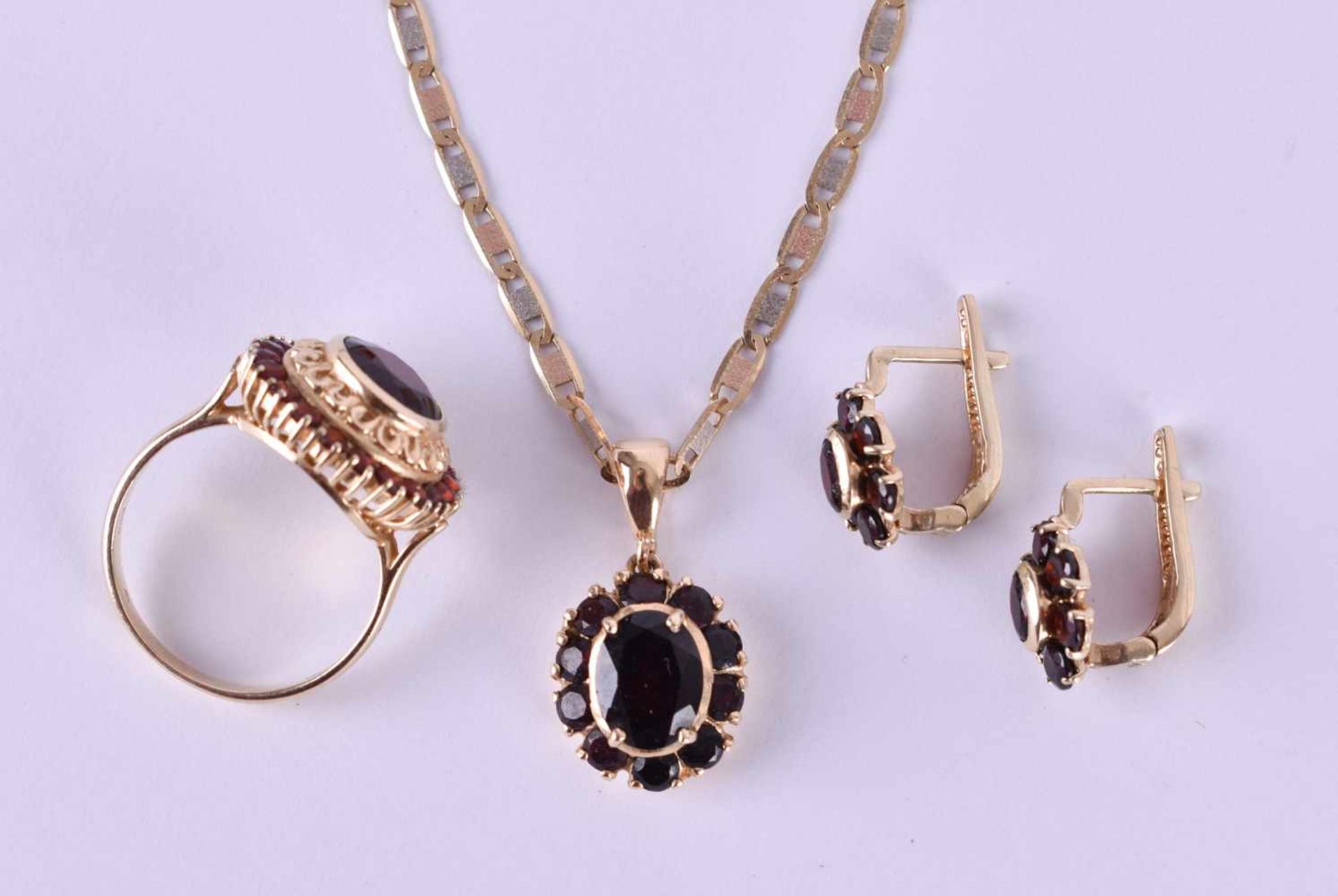 Set of garnet jewelry