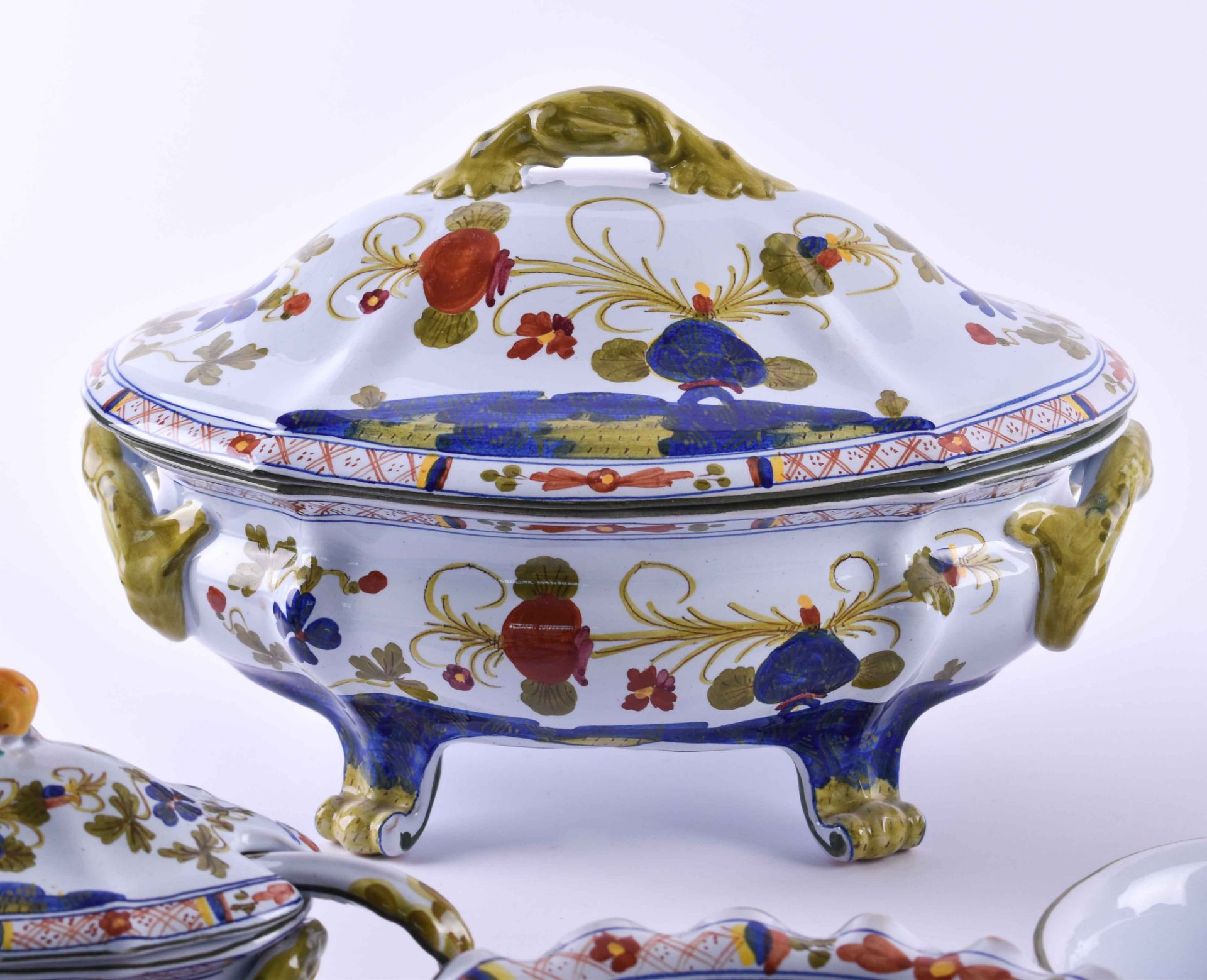 A group of majolica CACF Faenza, Italy20 pieces, Dining service, Garofano decor, including: 1 lid - Image 3 of 7