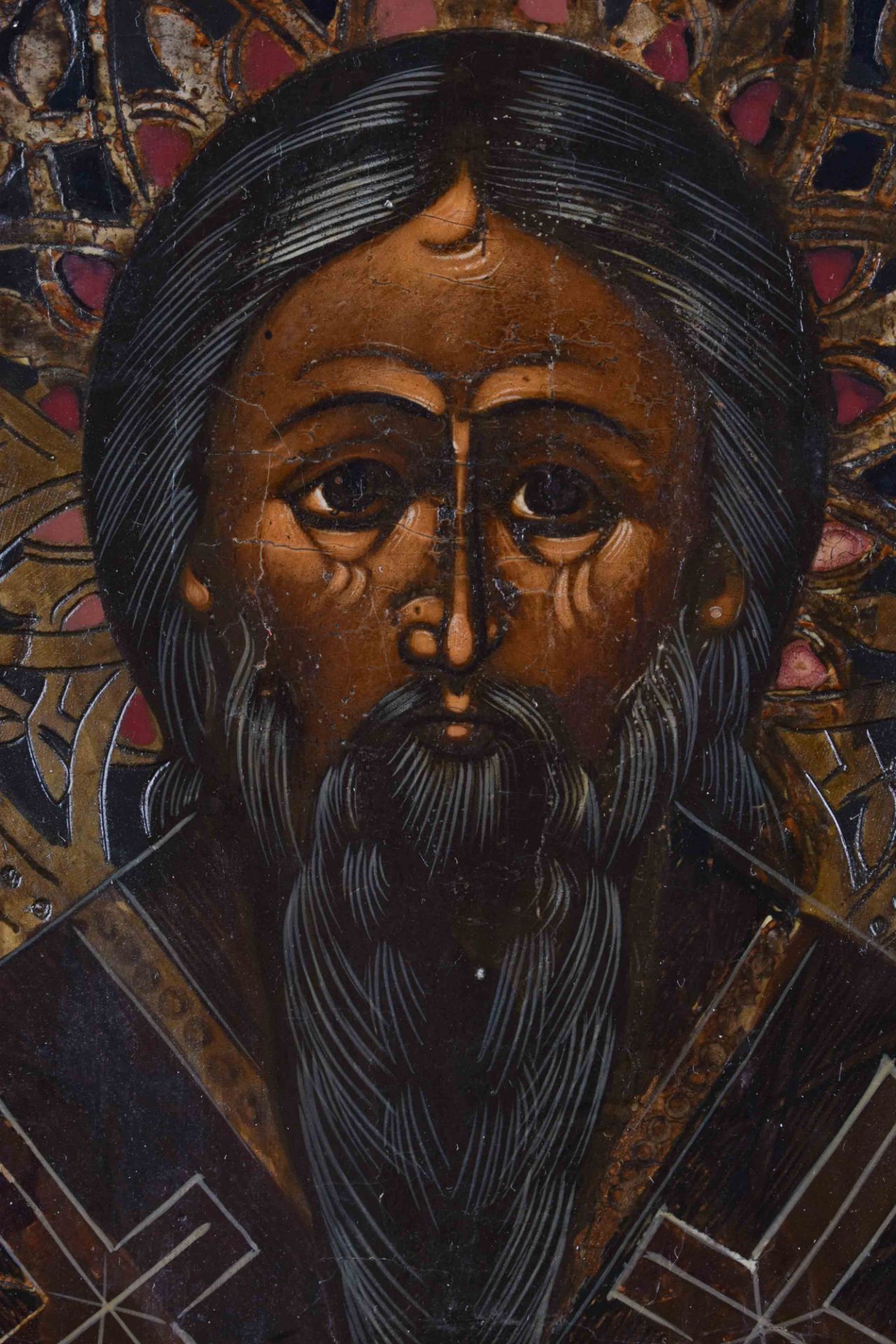 Icon Russia probably 19th centurySaint Antipas, egg tempera on wood, some blemishes on the lower - Bild 2 aus 5