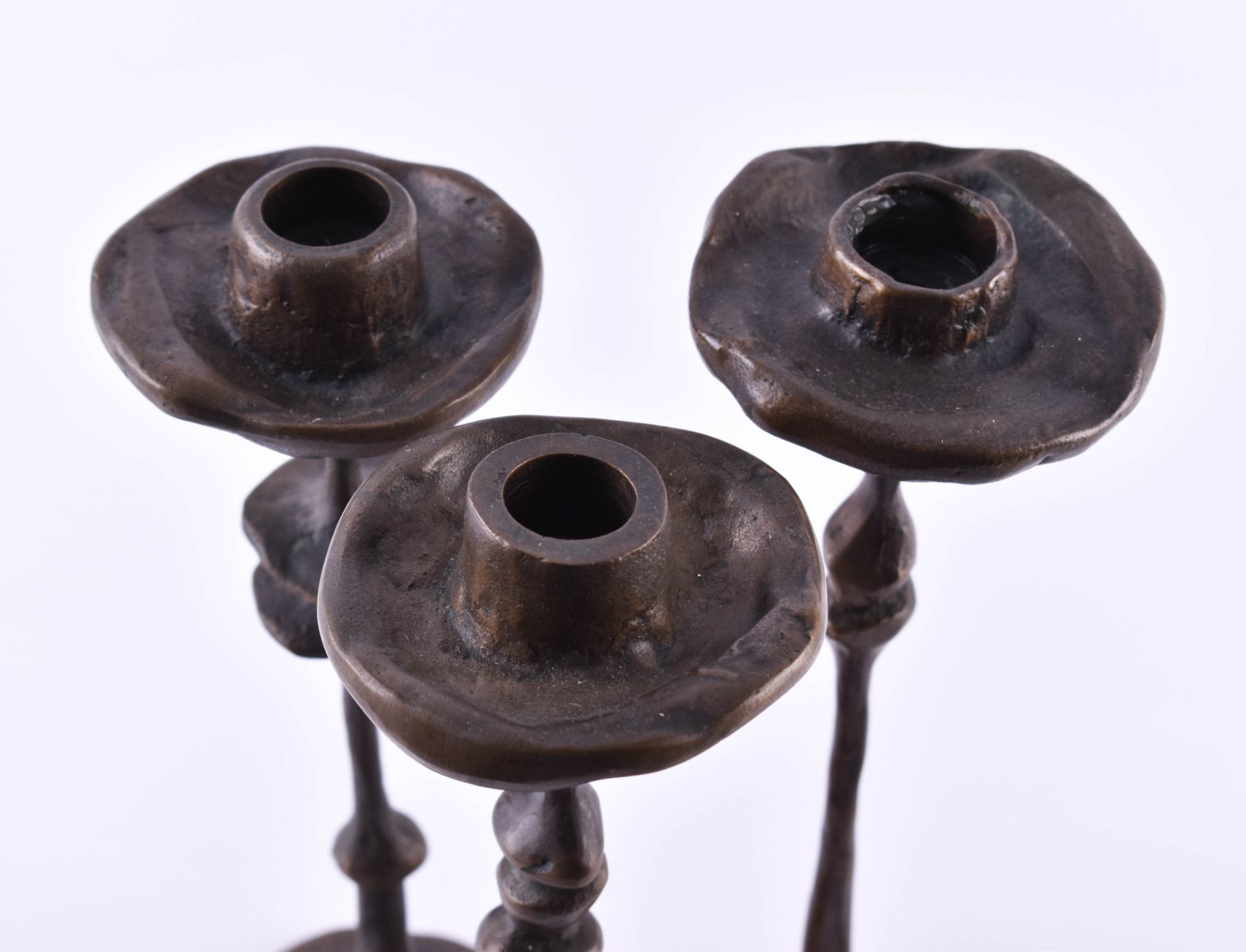 3 bronze candle holderseach signed and dated, 1980 / 81, height: each 25 cm3 - Bild 3 aus 5