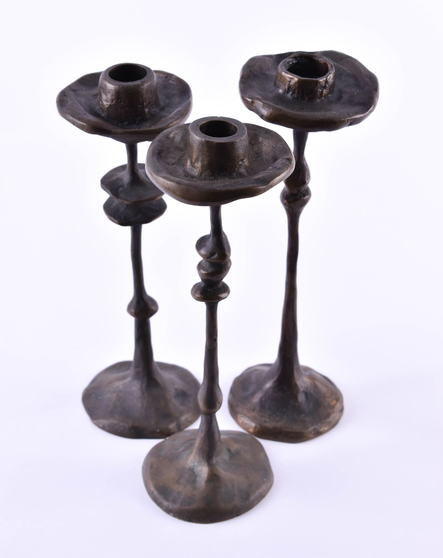 3 bronze candle holderseach signed and dated, 1980 / 81, height: each 25 cm3 - Bild 2 aus 5