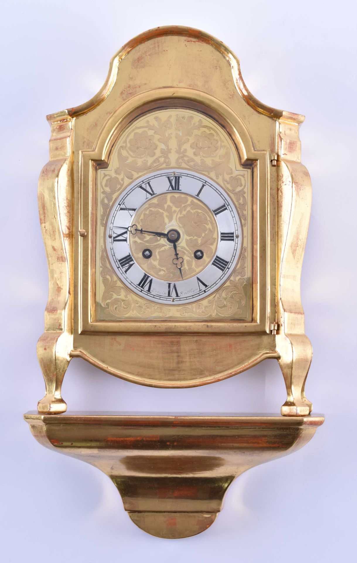 Table clock Erwin Sattlersmall fireplace clock with wall platform, height: without platform 26.5
