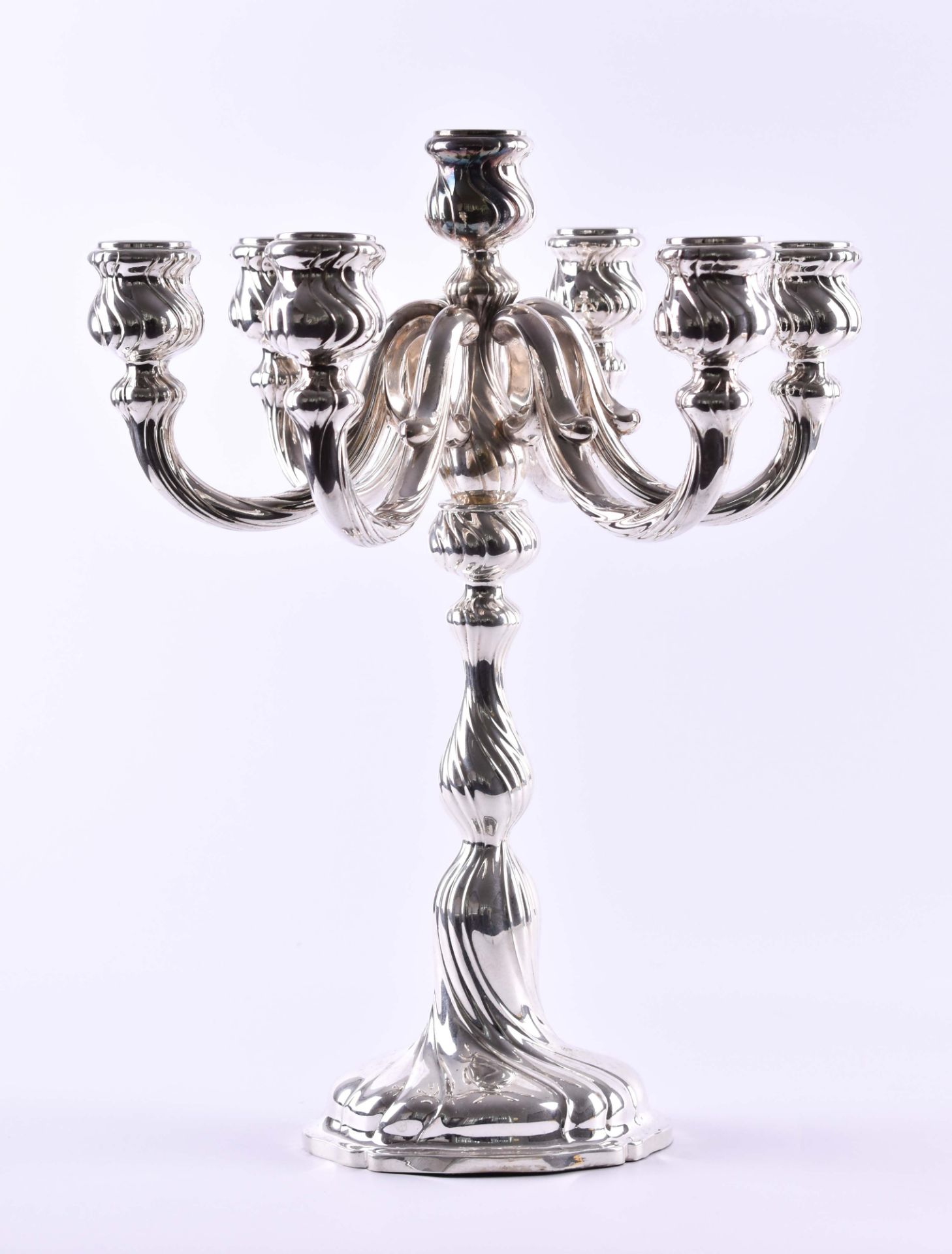 7-armed silver chandeliersilver, hallmarked 835, height: 41 cm, raw weight: 1.810 kg7-armiger