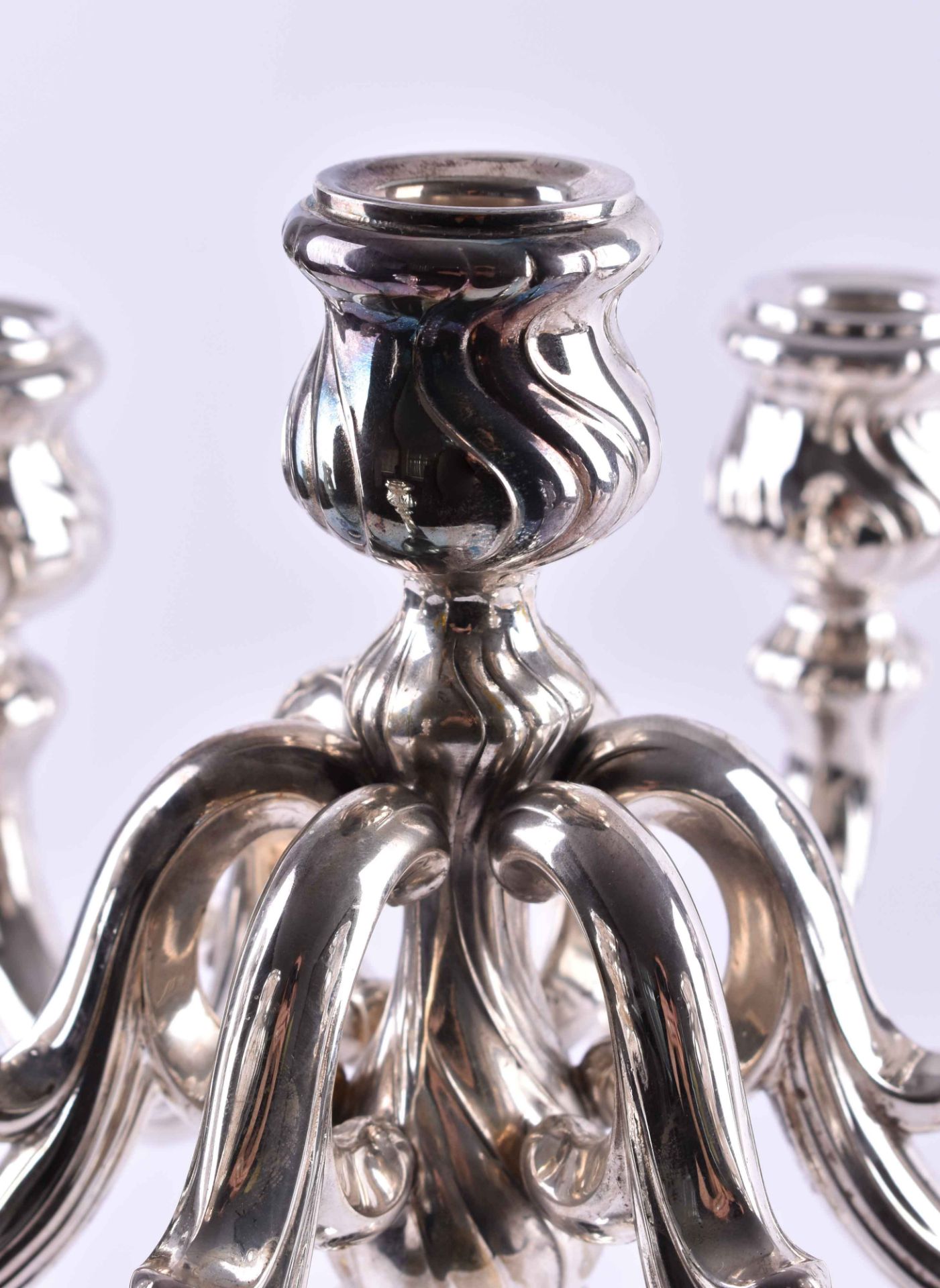 7-armed silver chandeliersilver, hallmarked 835, height: 41 cm, raw weight: 1.810 kg7-armiger - Bild 2 aus 5