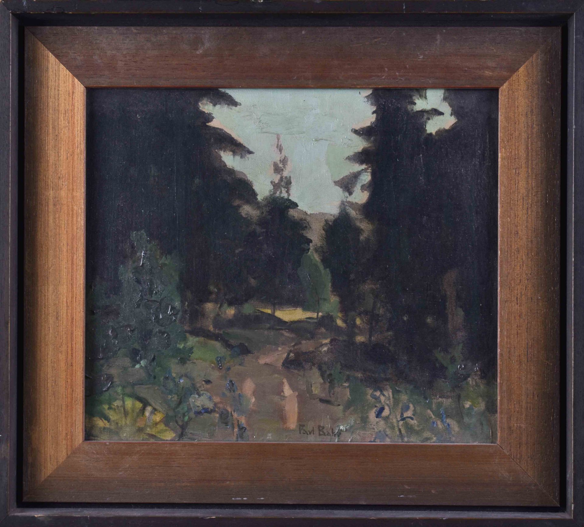 Paul BAHR (1883-1965)"Forest path"painting oil / canvas, framed 30.5 cm x 36 cm, 44 cm x 49 cm - Bild 2 aus 6