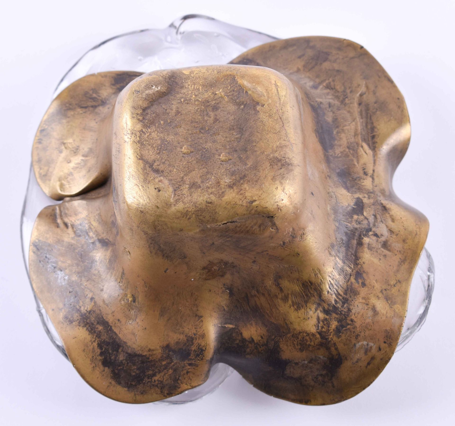Lothar KLUTE (1946)bronze bowl with crystal insert (two small chips on the crystal), signed and - Bild 4 aus 5