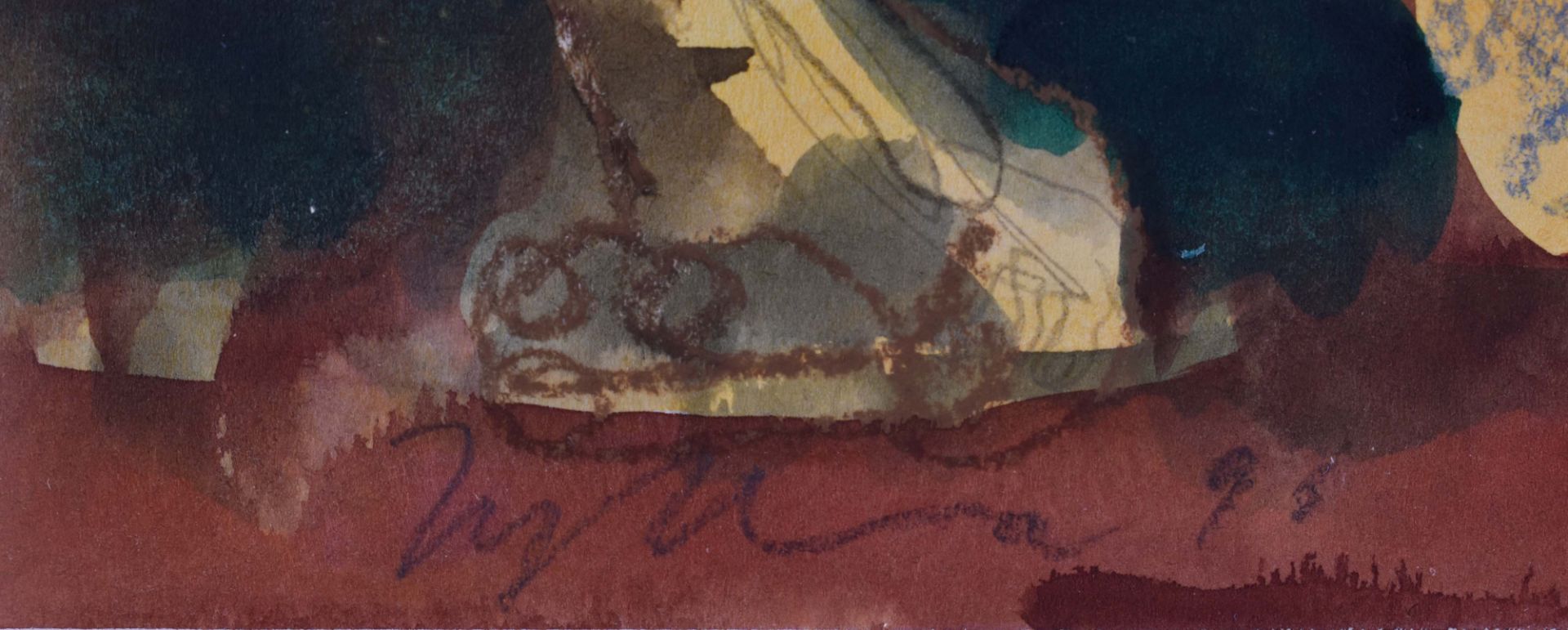 Klaus ZYLLA (1953)"Maria Caroga II"drawing-watercolor chalk, pencil, visible size 34 cm x 24 cm, - Bild 4 aus 4
