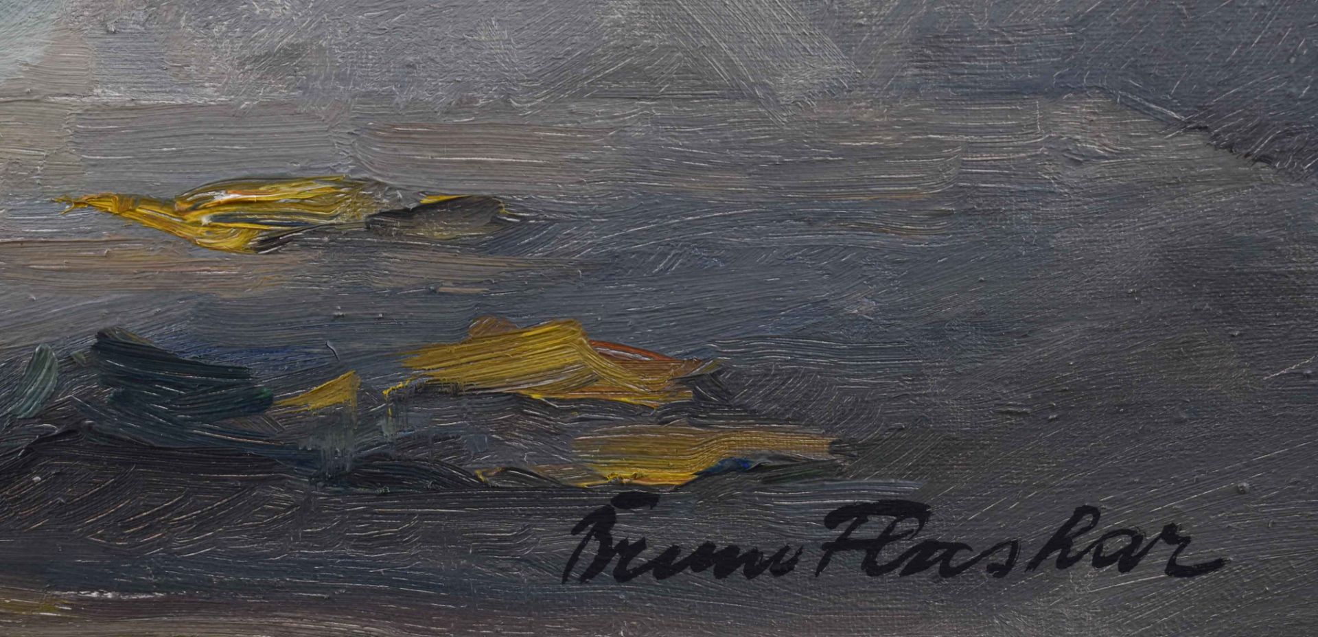 Bruno FLASHAR (1887-1961)"Sunflowers"painting oil / canvas, 85.5 cm x 80.5 cm, framed 103 cm x 97. - Image 7 of 8