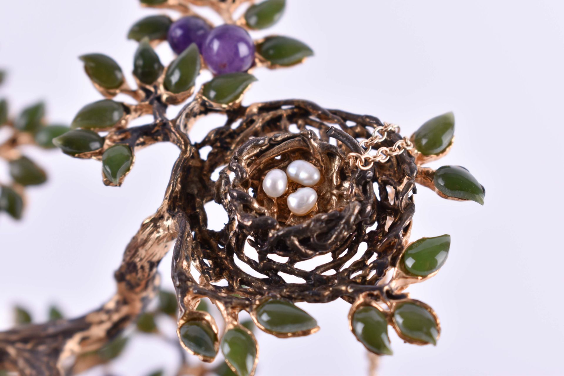 Jewelry tree - Igor Carl Fabergethe tree is made of gold-plated sterling silver, it is decorated - Bild 7 aus 8