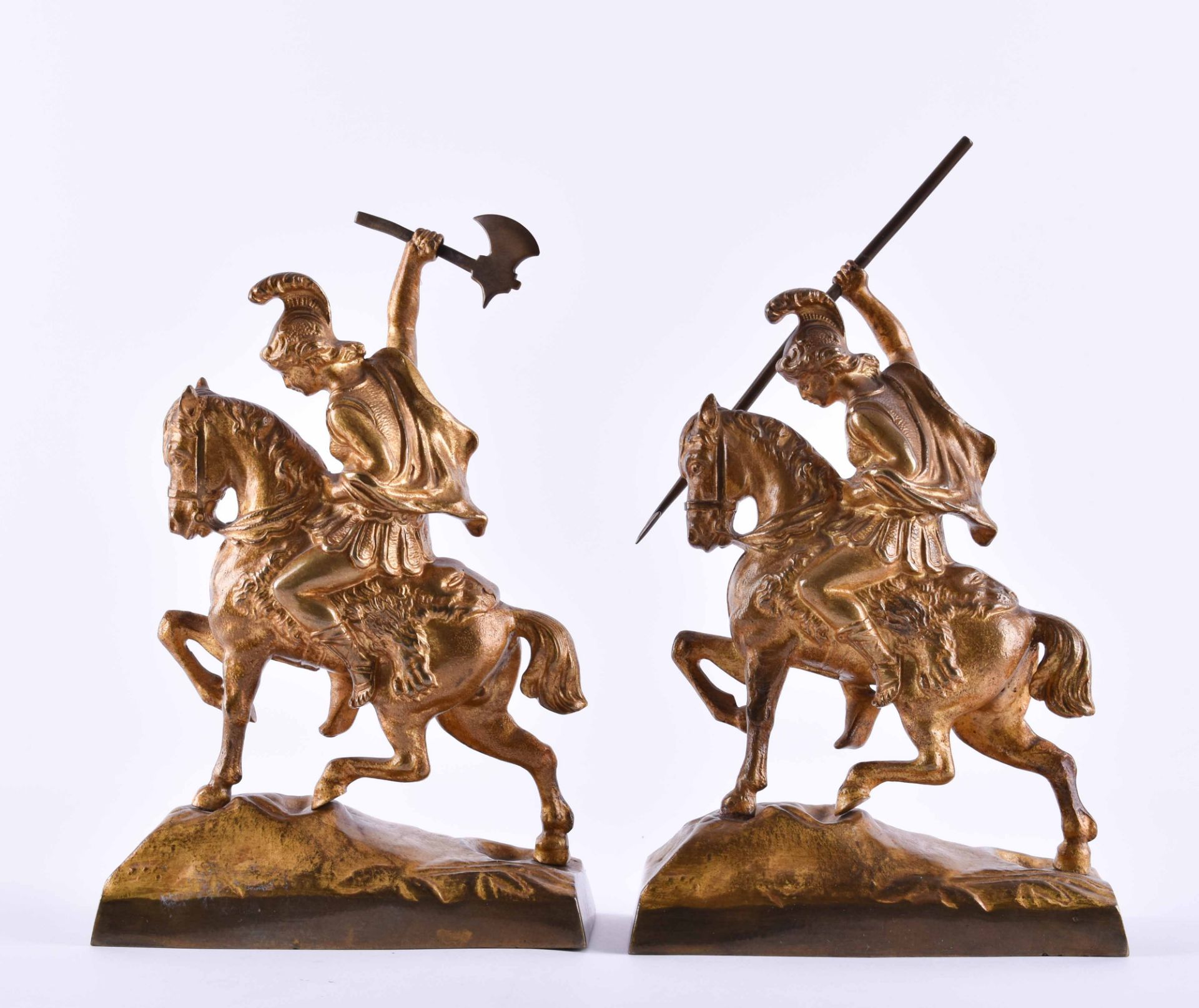 Pair of bookends 19th centuryfire-gilt bronze, height: approx. 19 cm eachPaar Buchstützen 19. Jhd.