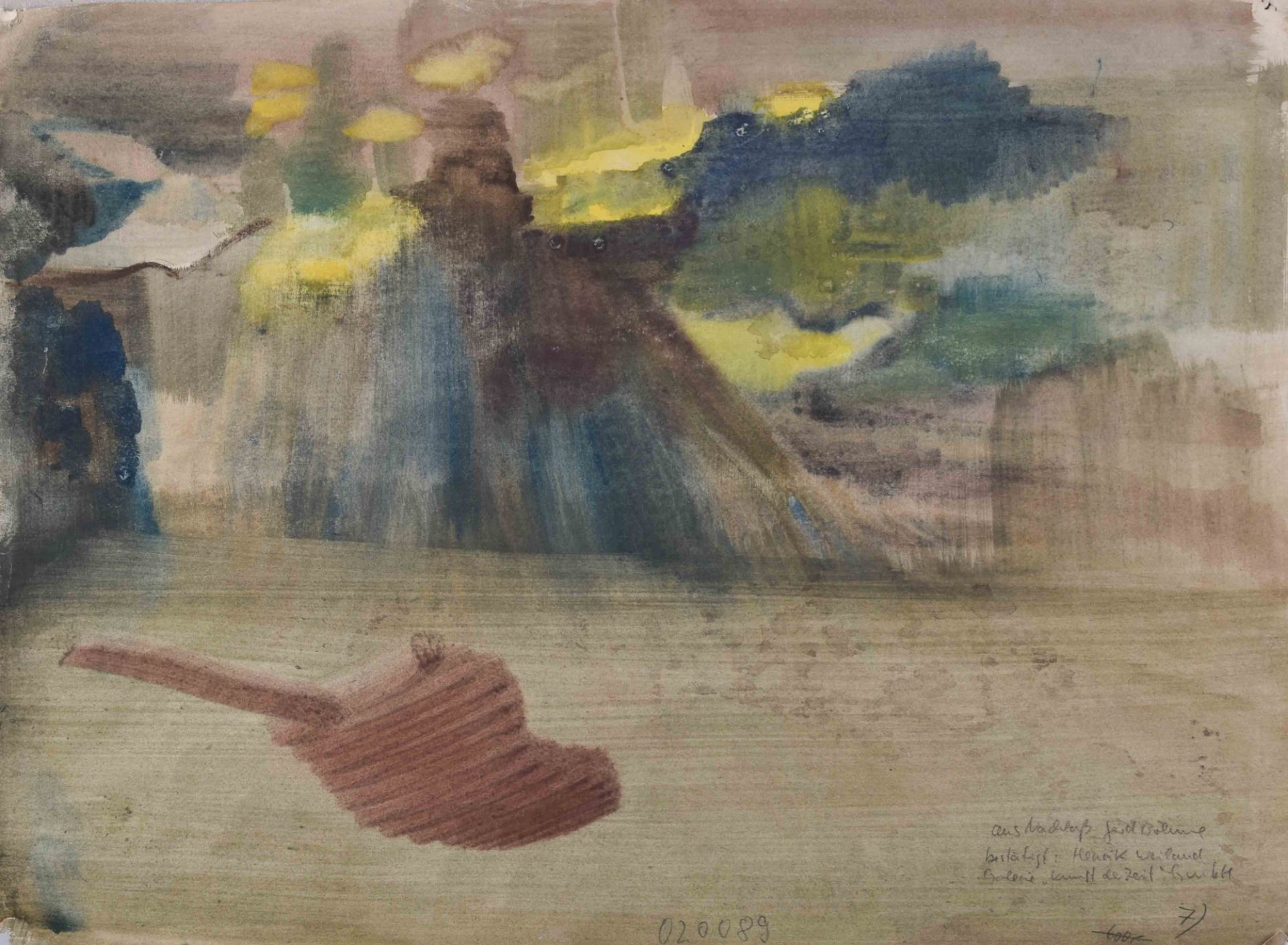 Gerd BÖHME (1899-1978)"Pelikane"watercolor on laid paper, 36.8 cm x 50 cm,on the backside - Bild 4 aus 4