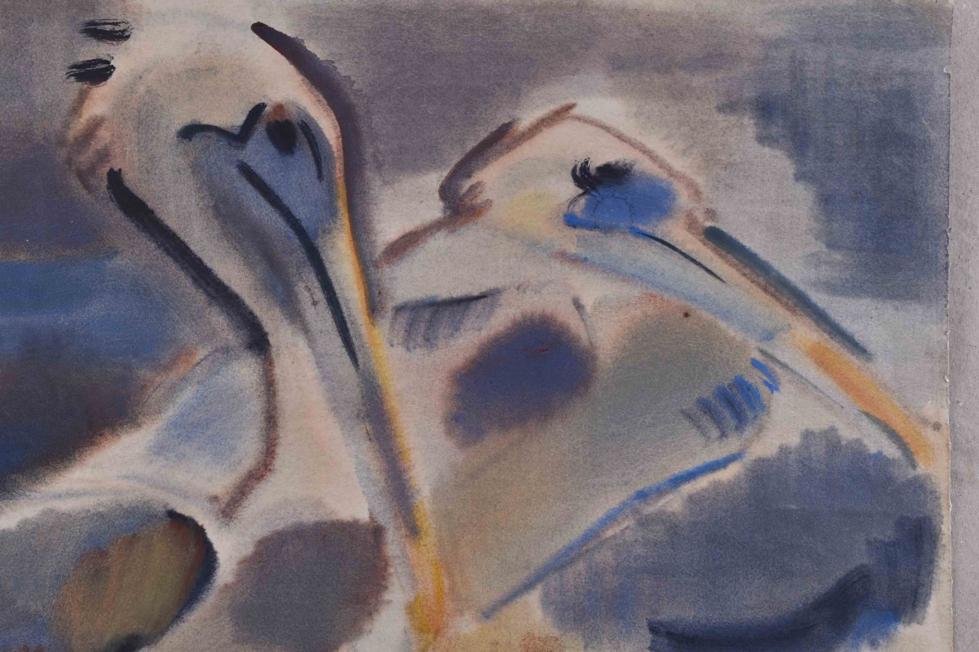 Gerd BÖHME (1899-1978)"Pelikane"watercolor on laid paper, 36.8 cm x 50 cm,on the backside - Bild 2 aus 4