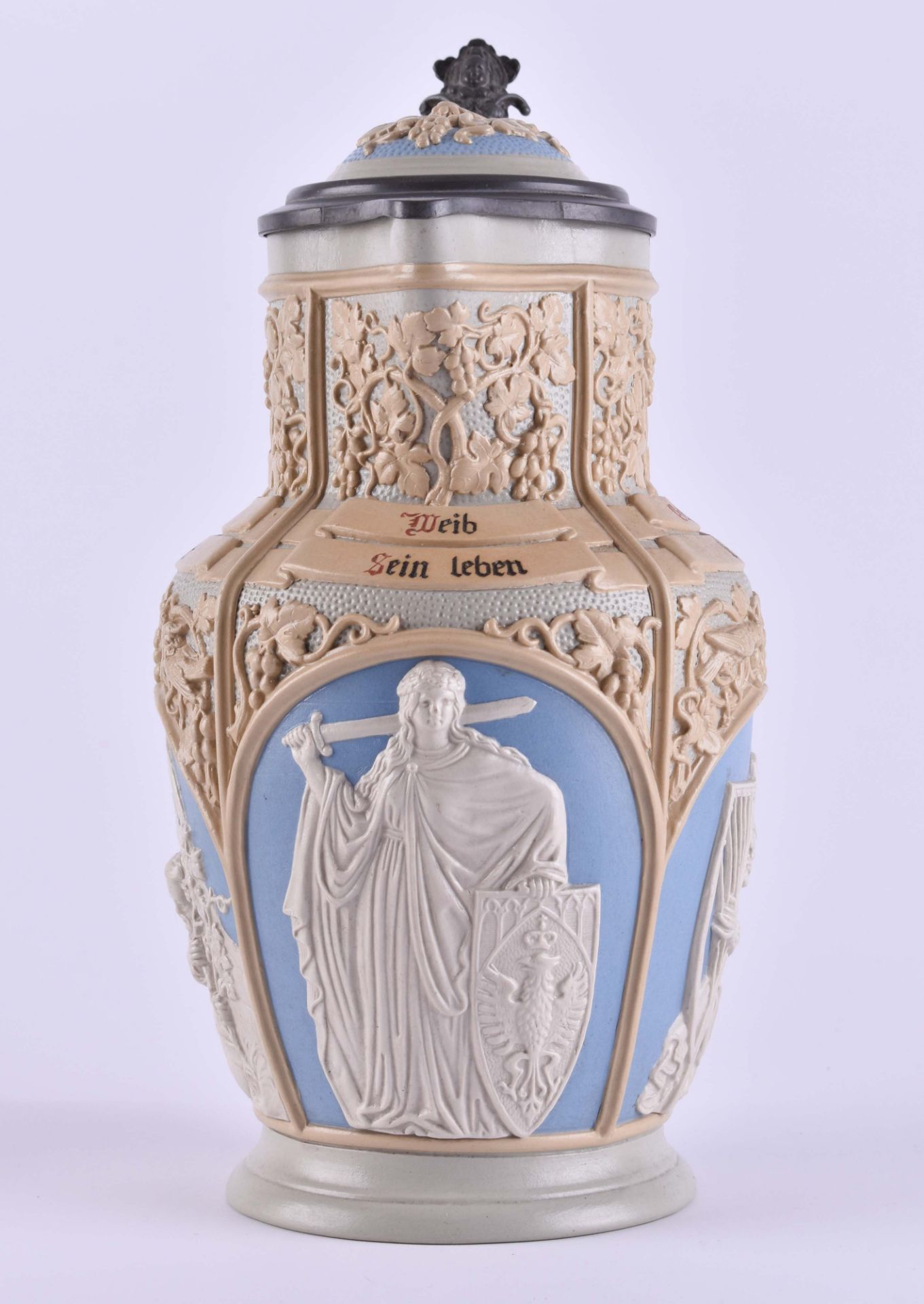 Villeroy & Boch Mettlach wine jug around 1890 / 1900height 30 cm, capacity 2.5 lVilleroy & Boch - Image 3 of 6