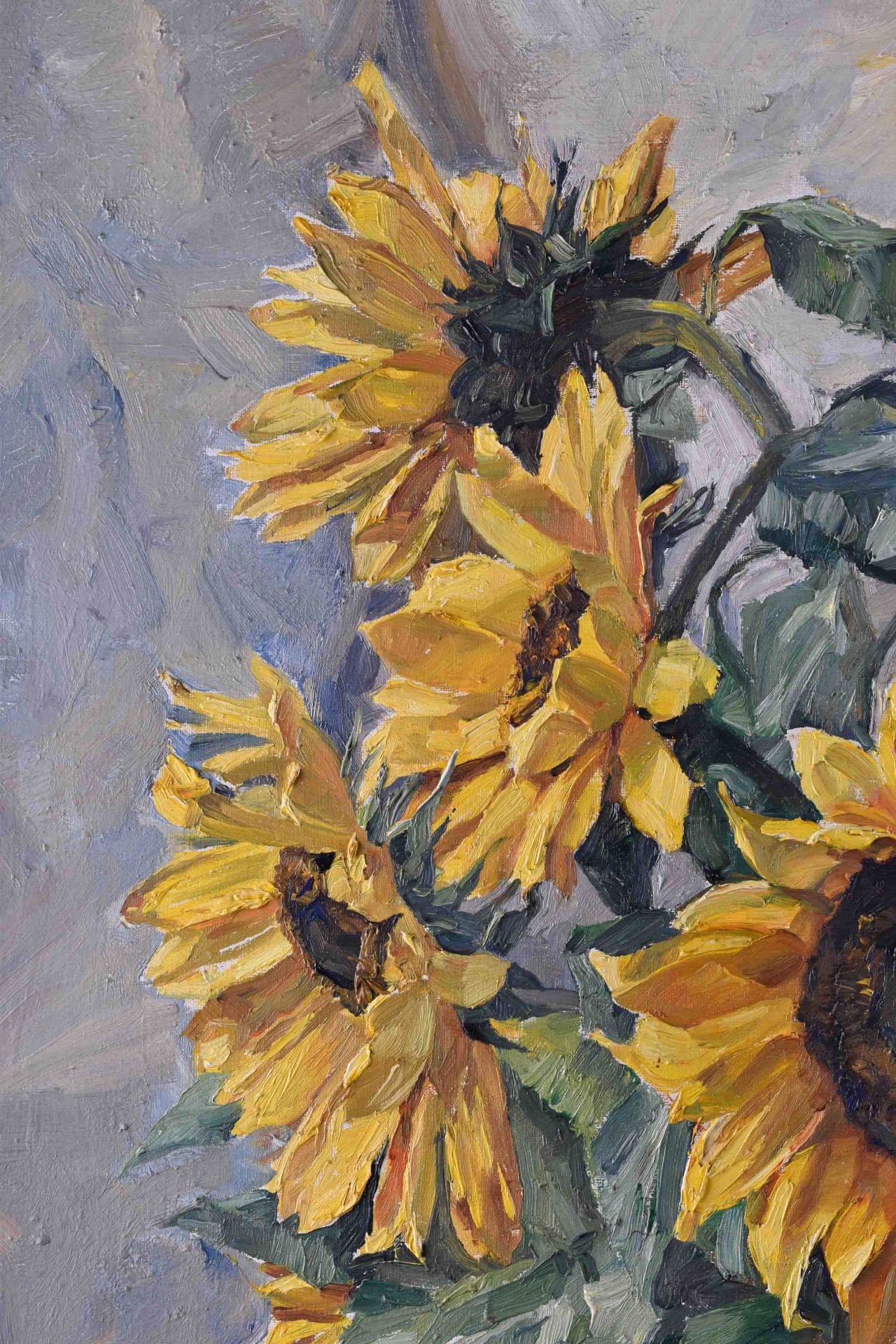 Bruno FLASHAR (1887-1961)"Sunflowers"painting oil / canvas, 85.5 cm x 80.5 cm, framed 103 cm x 97. - Image 4 of 8