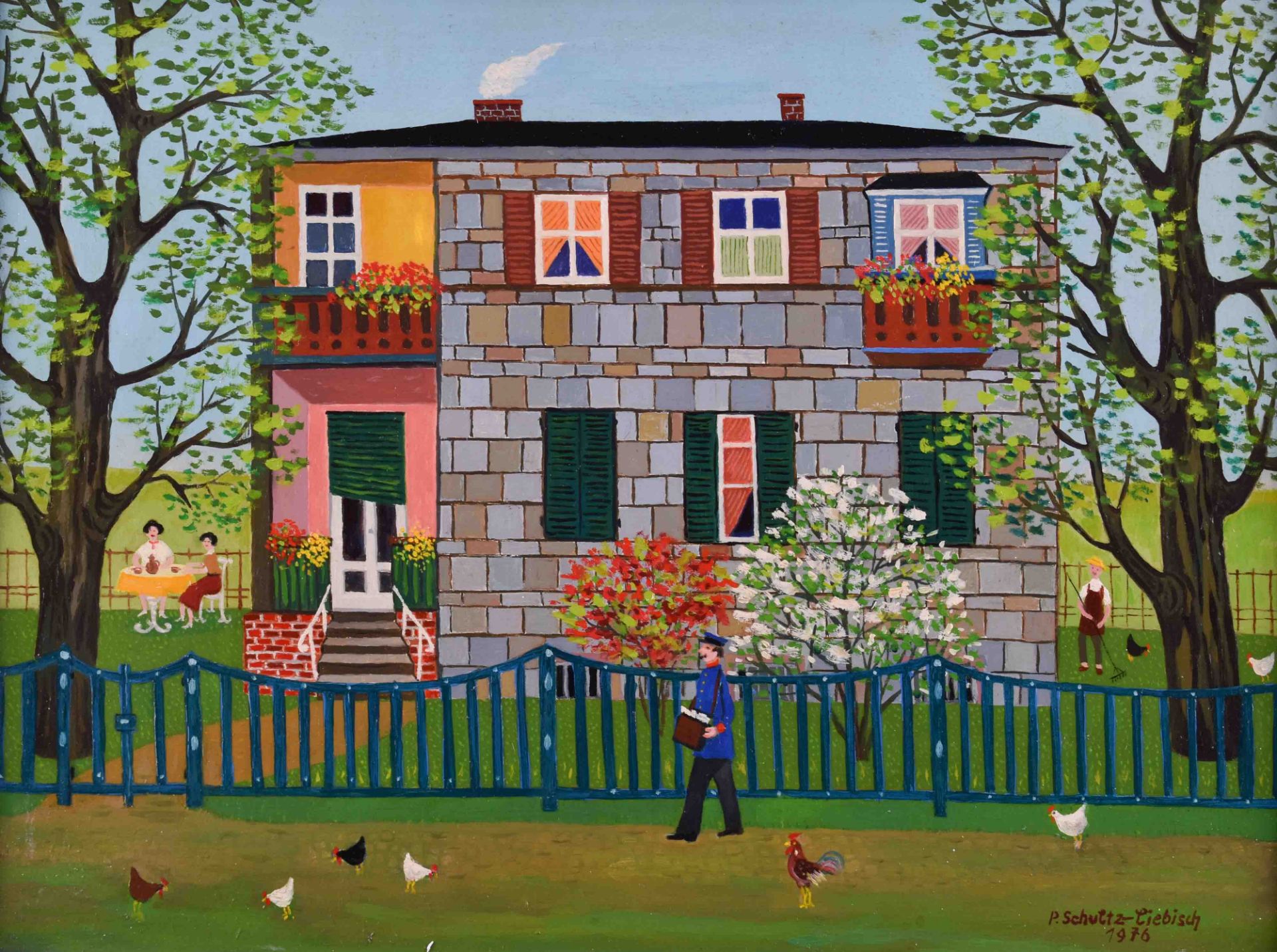 Paul SCHULTZ-LIEBISCH (1905-1996)"Gästehaus in Pankow"painting oil / hardboard, 33 cm x 43.5 cm,
