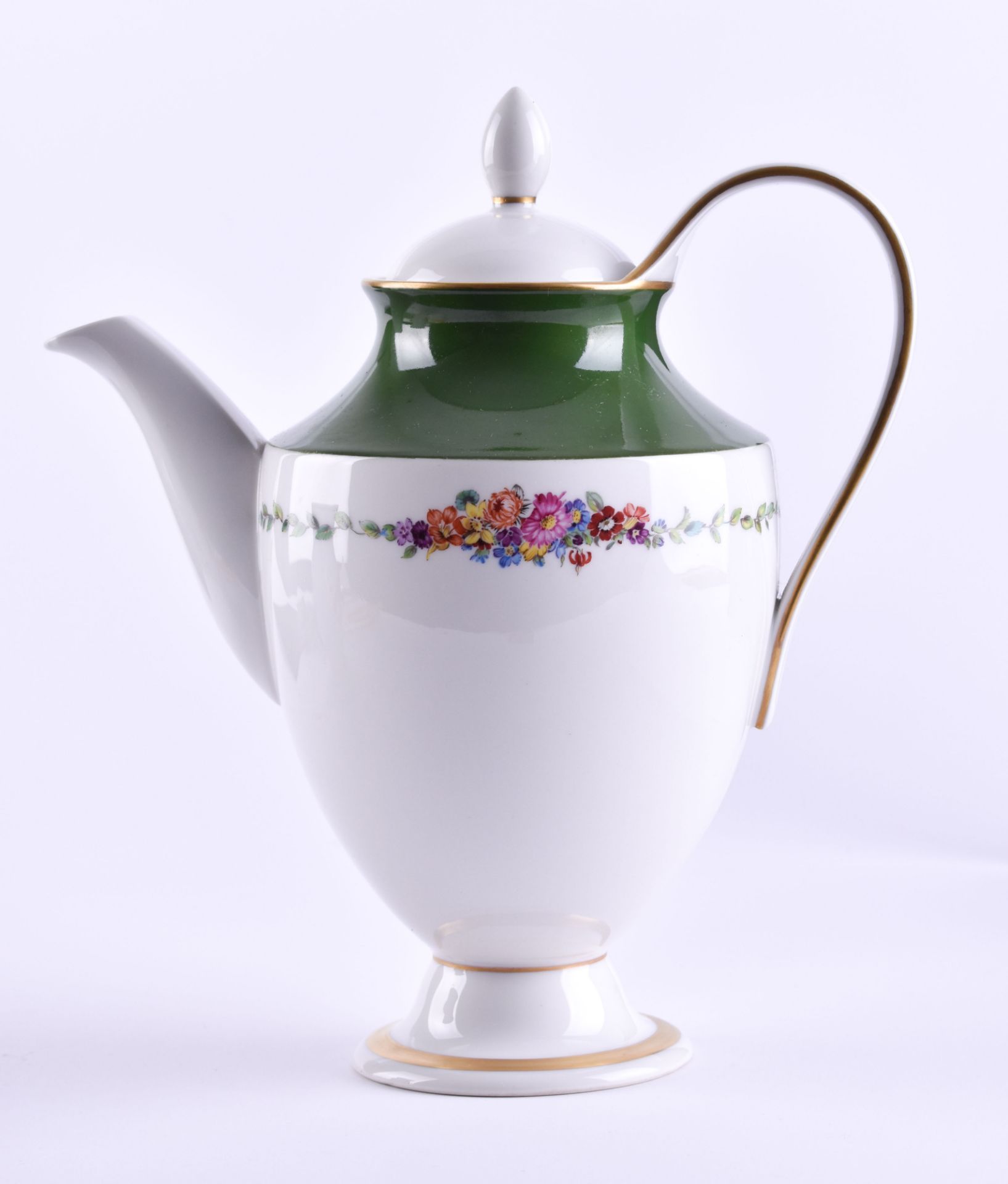 Coffee pot KPM Berlincolored and gold painted, blue scepter mark, 1st choice, height: 23 - Bild 3 aus 4