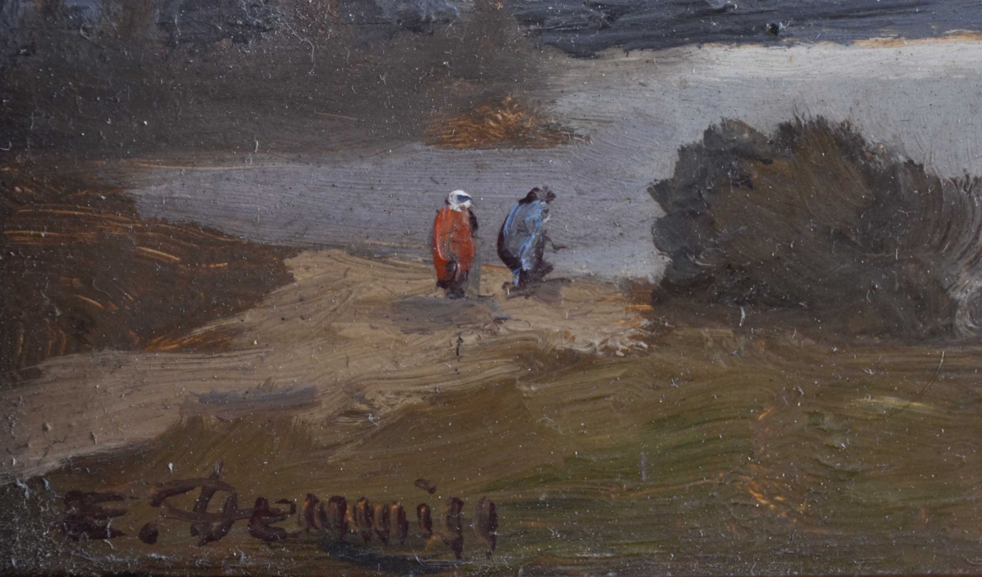 Erich DEMMIN (1911-1997)"River landscape"painting oil / wood, 11.5 cm x 15 cm, framed 23 cm x 27 - Bild 4 aus 6