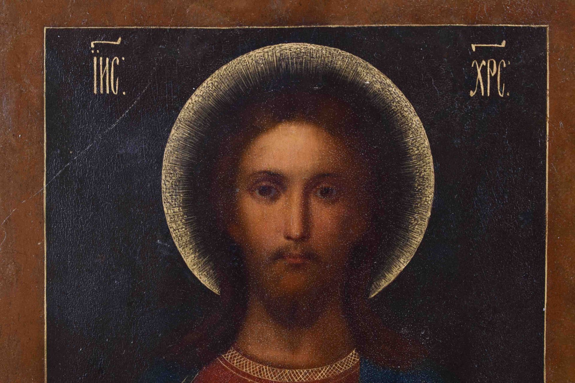 Icon Russia probably first half of the 20th centuryPantokrator, egg tempera on wood, dimensions: - Bild 2 aus 5