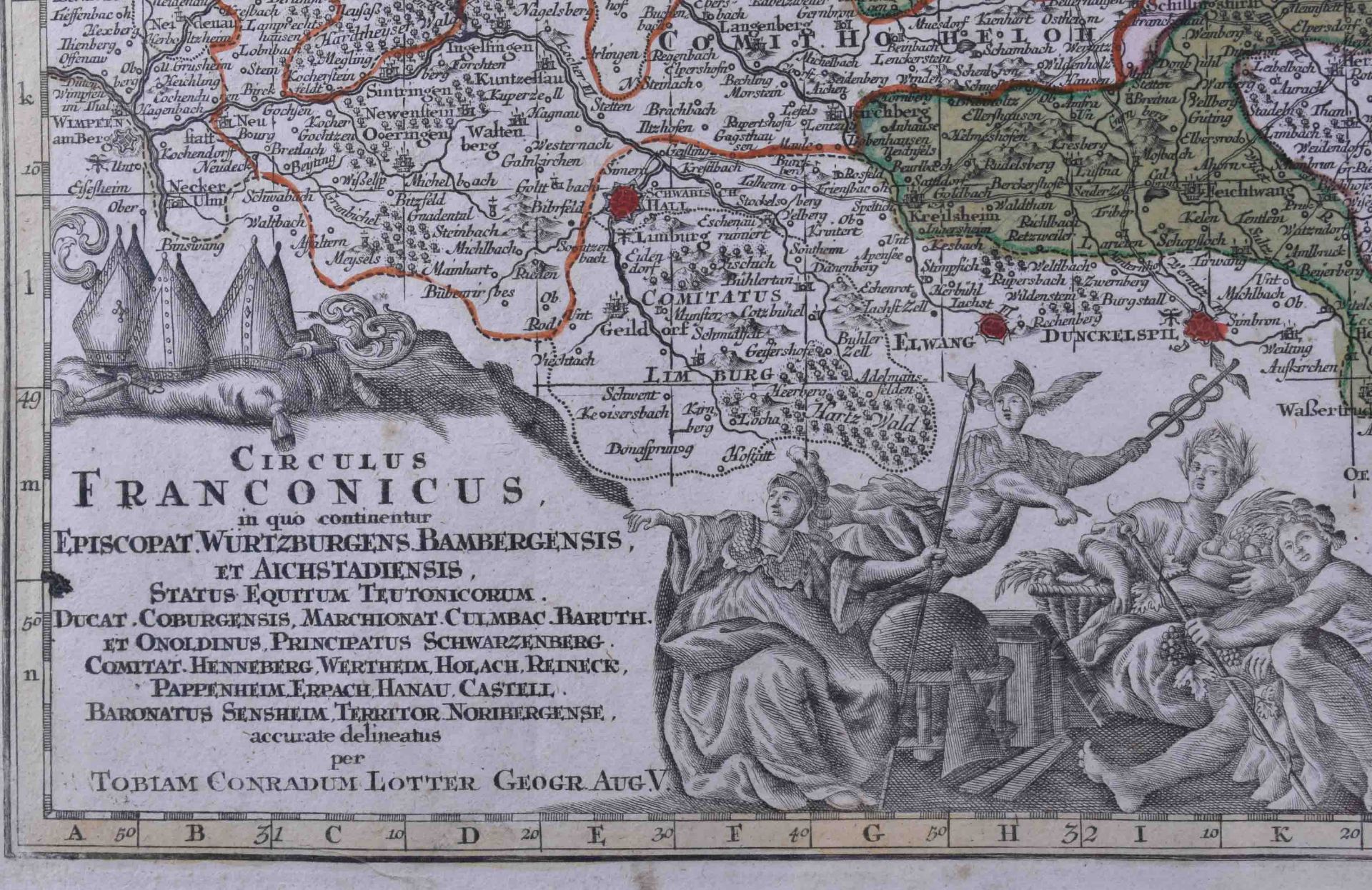 Seutter, Matthäus (1678-1757)"Circulus Franconicus" (Augsburg about 1720)in quo continentur - Bild 4 aus 5