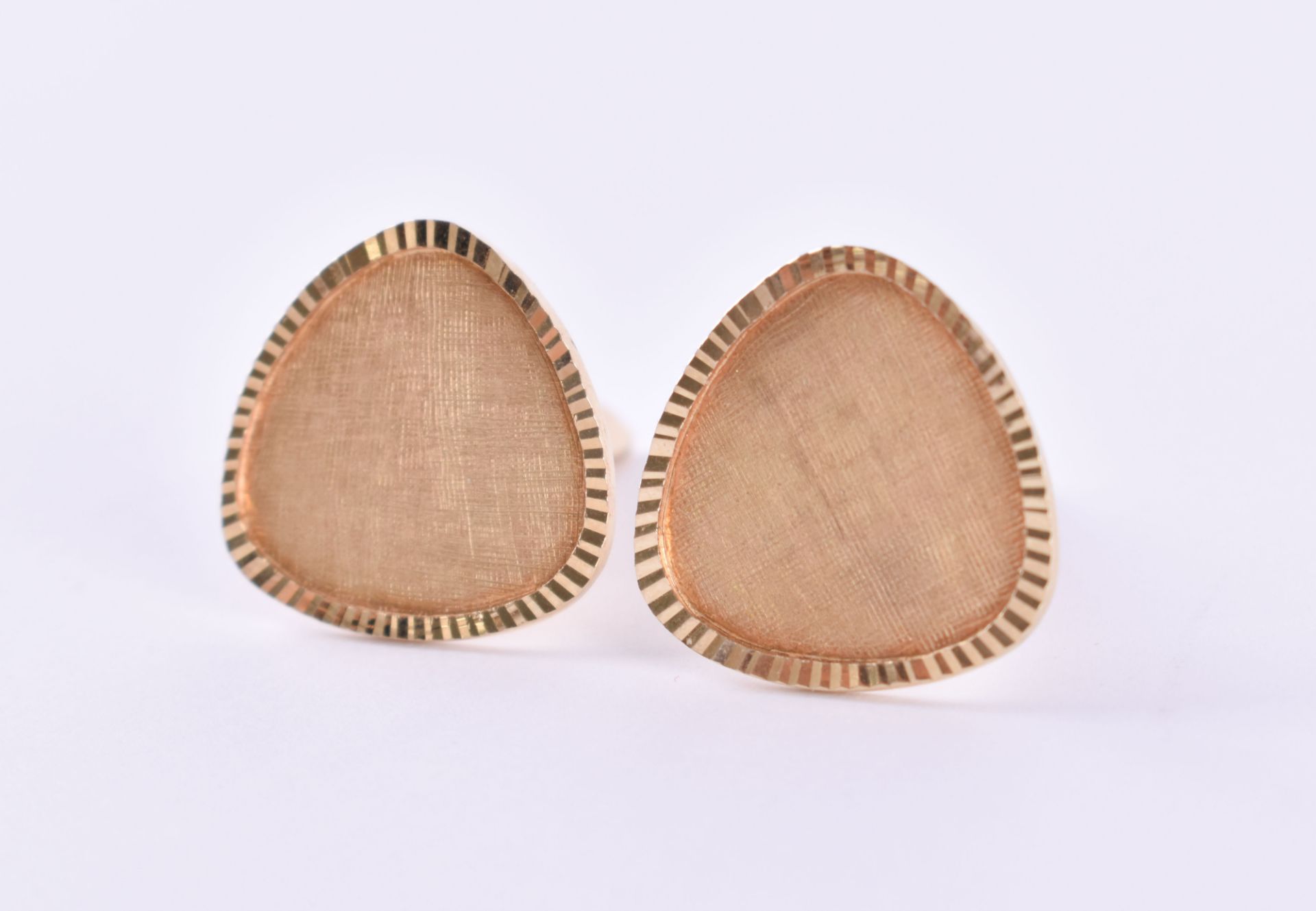 Cufflinks585 yellow gold, gold proofed, cufflinks in the style of the 70s, weight: 9