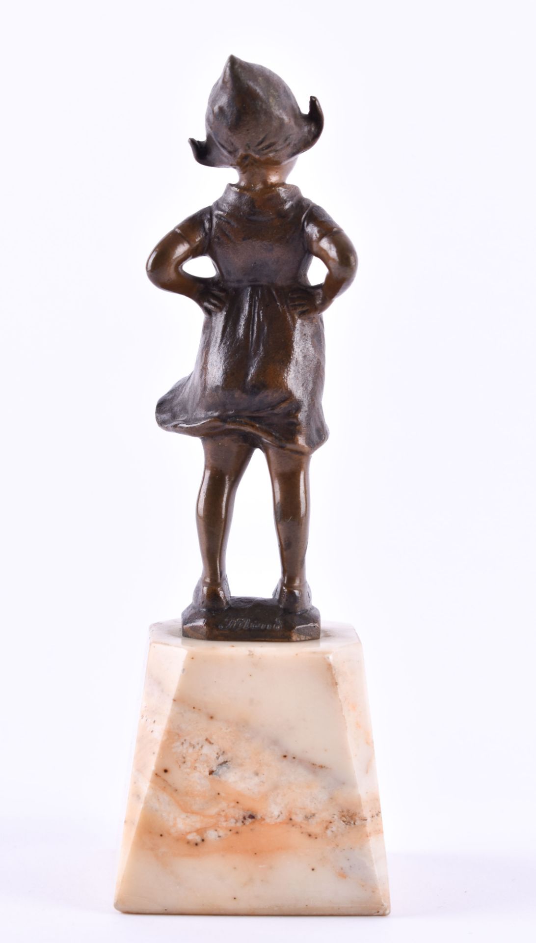 Franz IFFLAND (1862-1935)"Dutch girl"sculpture bronze on marble base, signed Iffland on the - Bild 3 aus 5