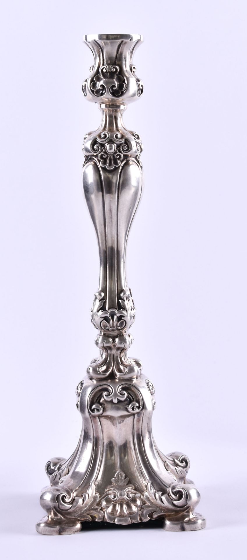 2 five-flame silver girandoles2 large candlesticks, height: 54 cm, in the 19th century, rough - Bild 5 aus 5