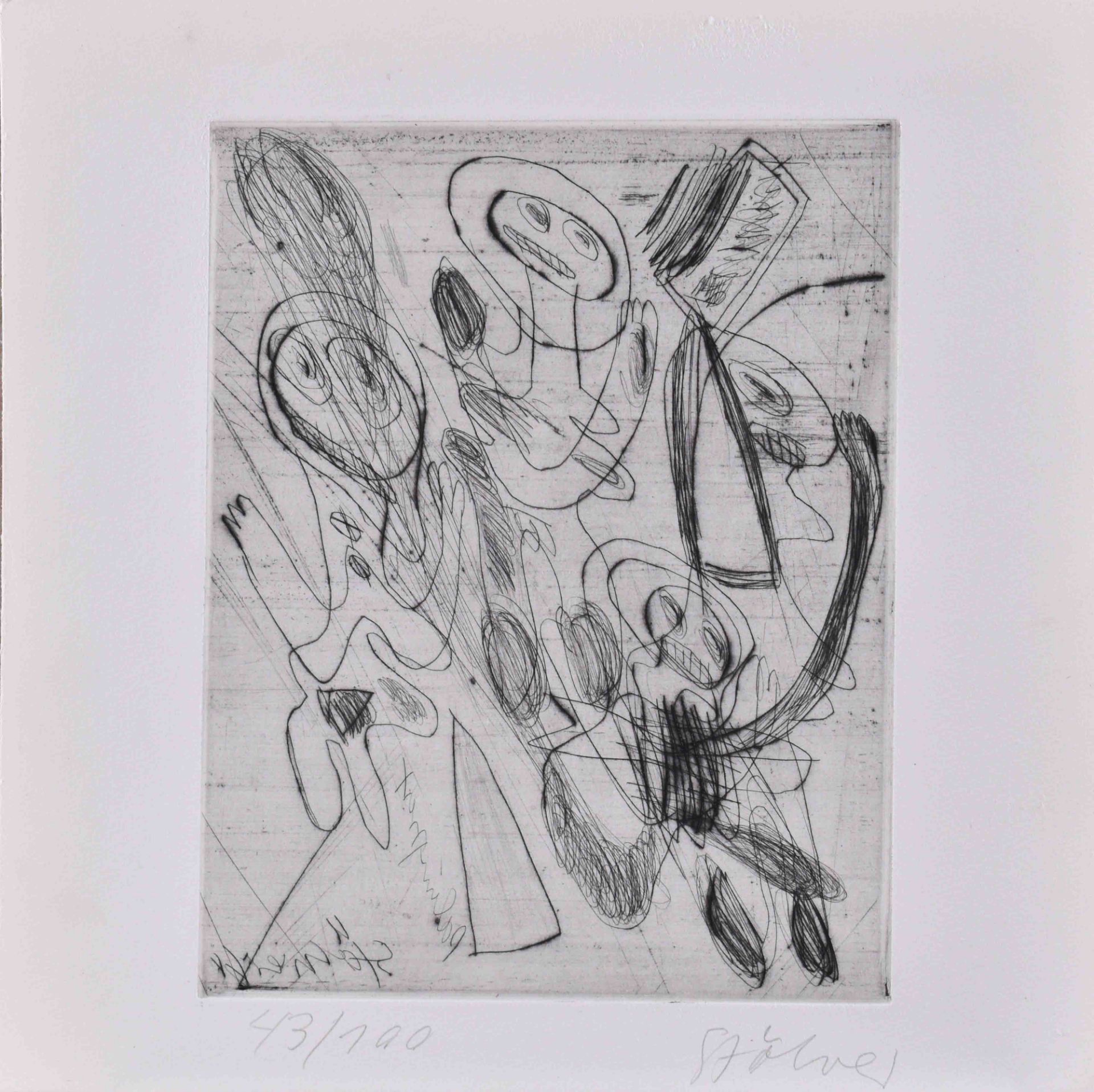 Walter STÖHRER (1937-2000)"Untitled"graphic etching on laid paper, 20 cm x 15.5 cm,numbered and