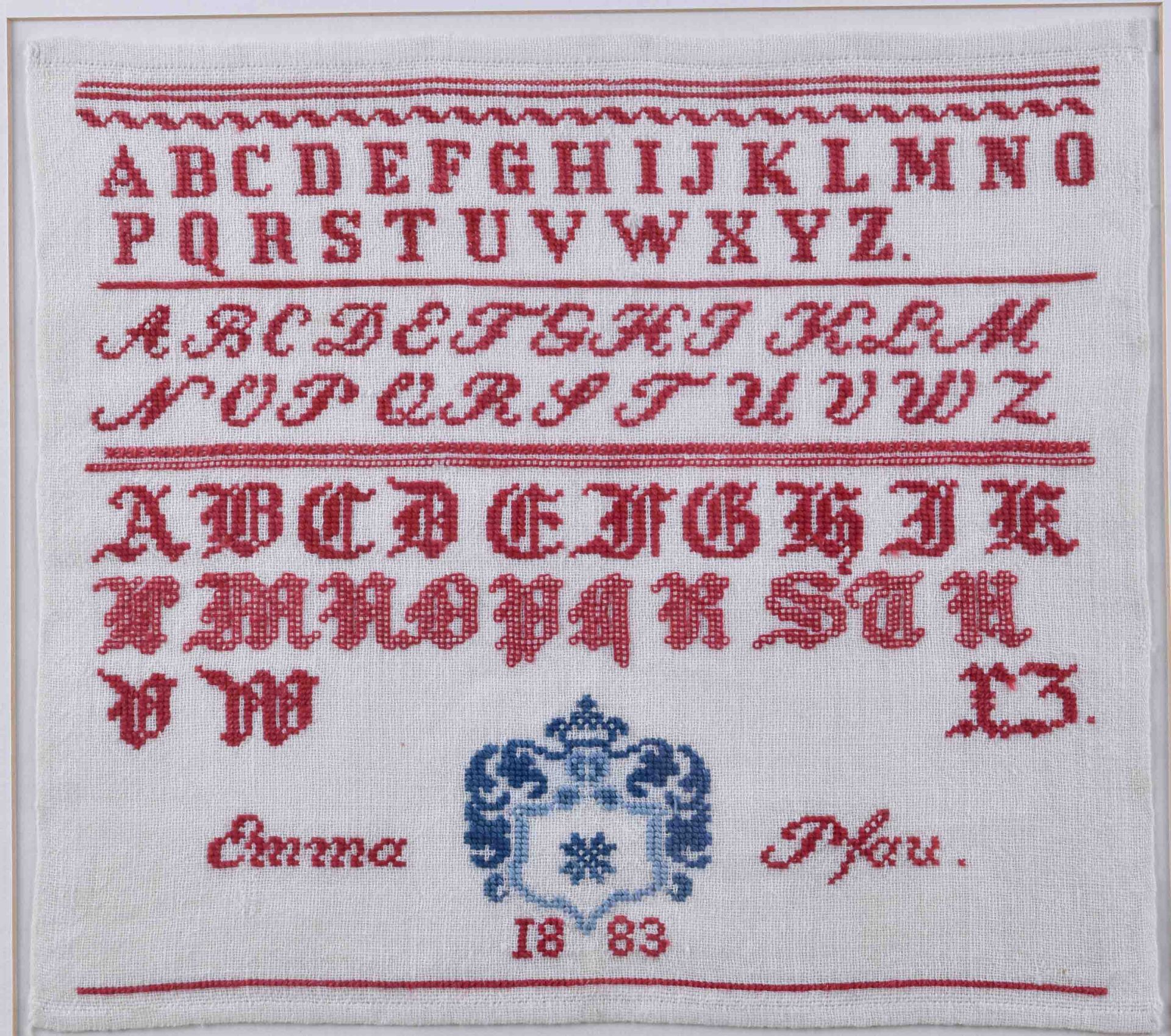 2 alphabetic embroideries from the 20svisible dimensions: 16.5 cm x 22.5 cm, visible dimensions 28 - Bild 5 aus 7