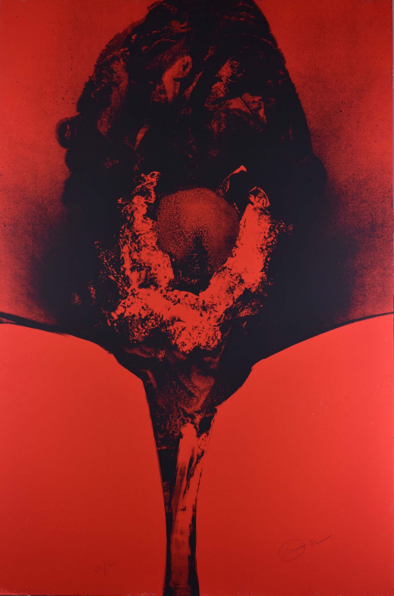 Otto PIENE (1928-2014)"Addis Ababa"graphic - screen printing variant red, dimensions: 146.5 x 97