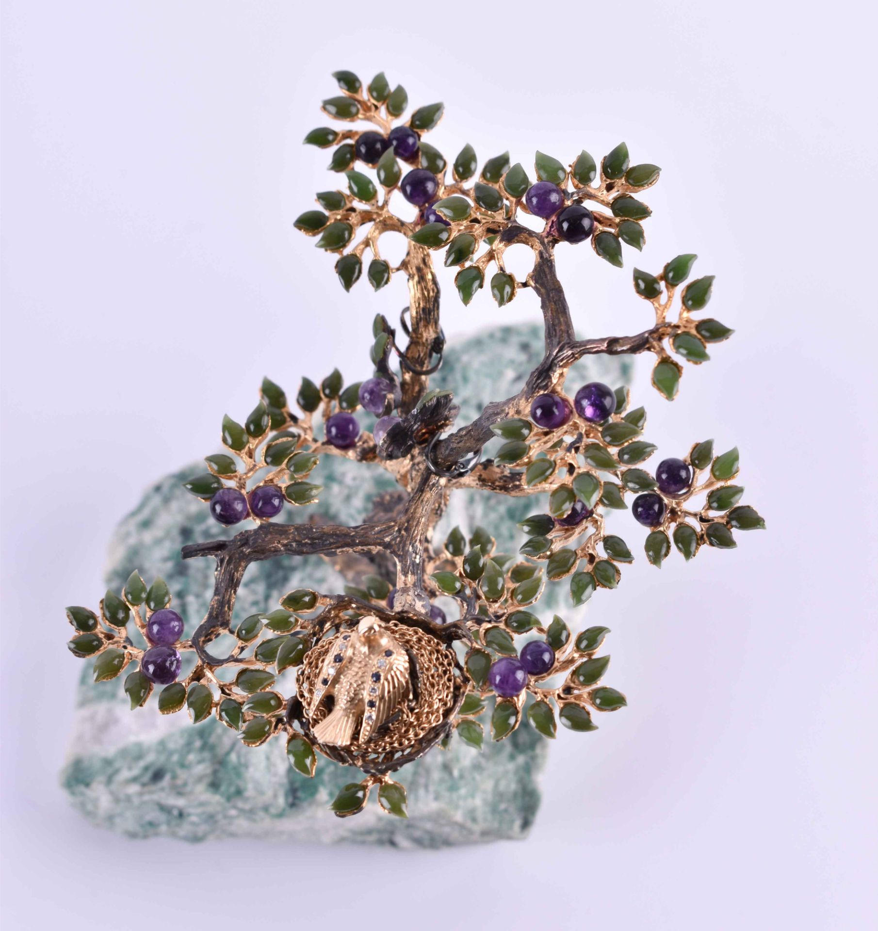 Jewelry tree - Igor Carl Fabergethe tree is made of gold-plated sterling silver, it is decorated - Bild 4 aus 8