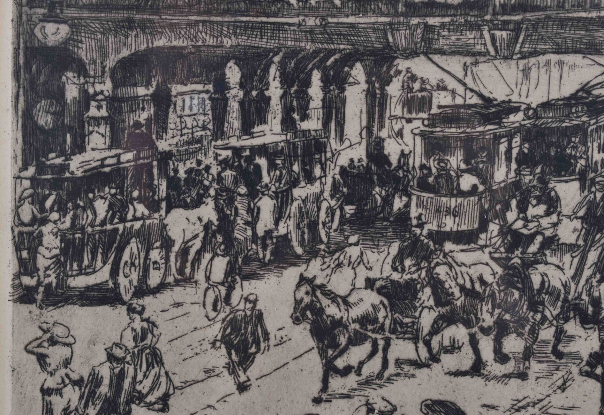 Wilhelm GIESE (1883-1945)"Berlin - Alexanderplatz"graphic - lithography, visible size: 25.5 cm x - Bild 2 aus 5