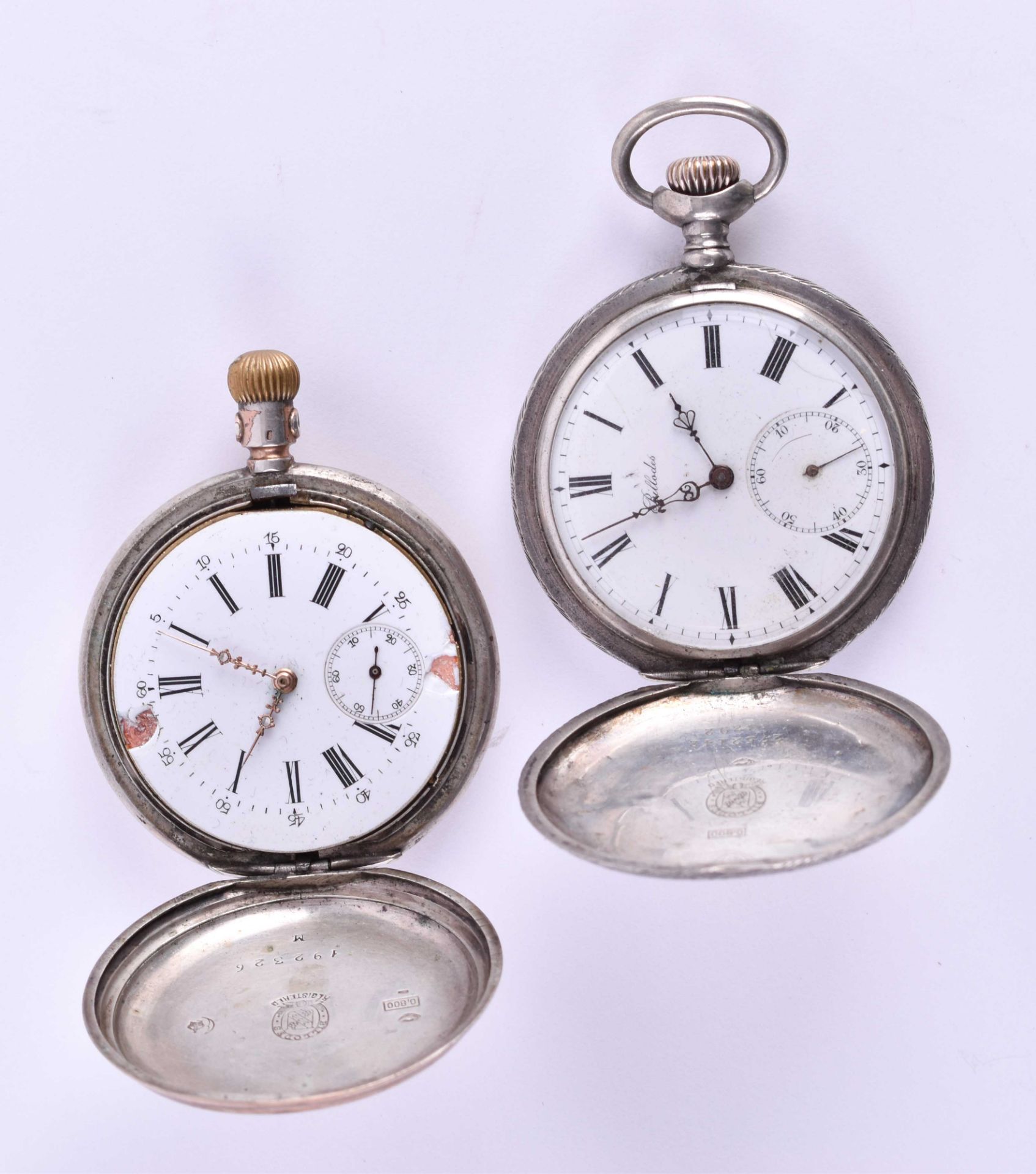 A group of 10 pocket watches5 x silver, mostly defective, 2-3 capsule watchesKonvolut 10 - Bild 4 aus 6