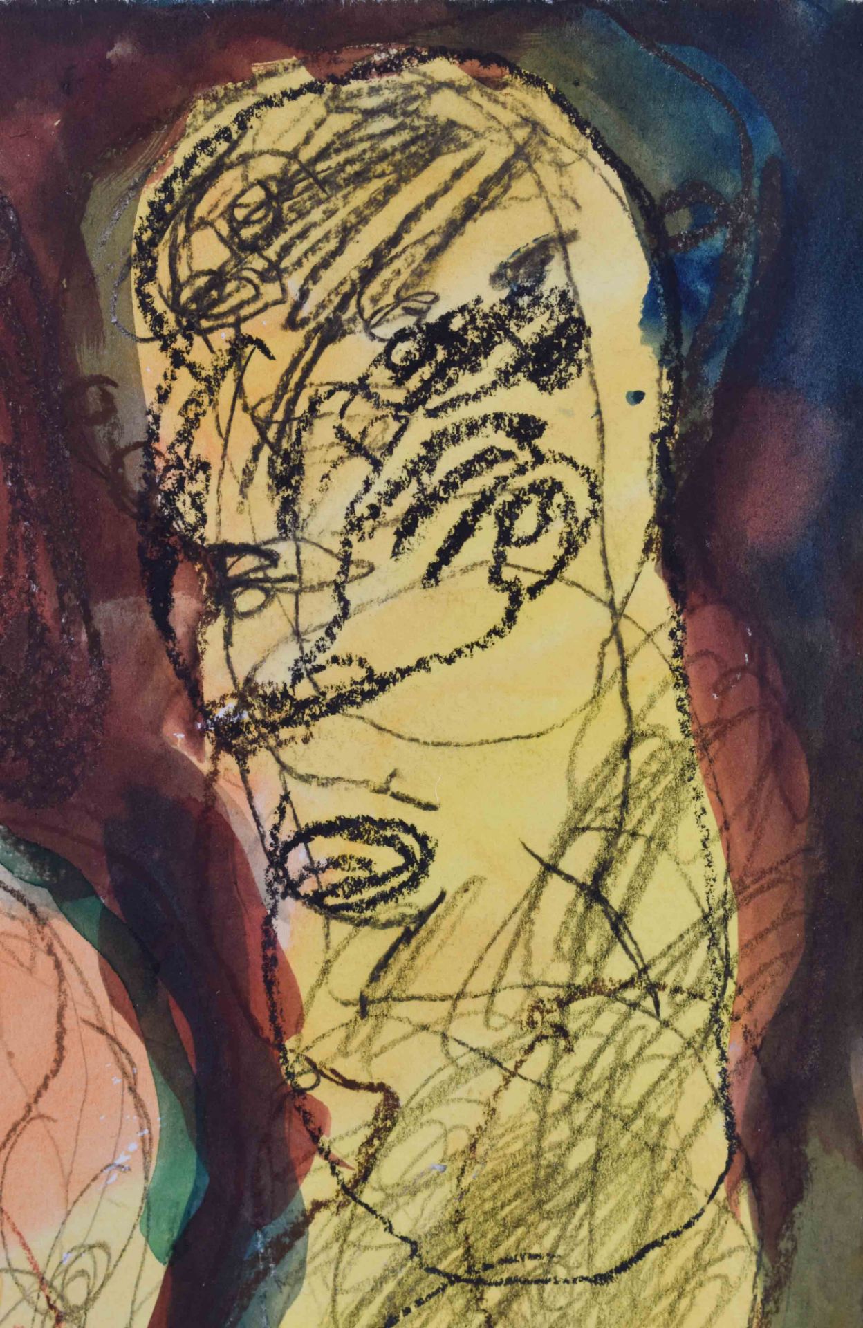 Klaus ZYLLA (1953)"Maria Caroga II"drawing-watercolor chalk, pencil, visible size 34 cm x 24 cm, - Bild 2 aus 4