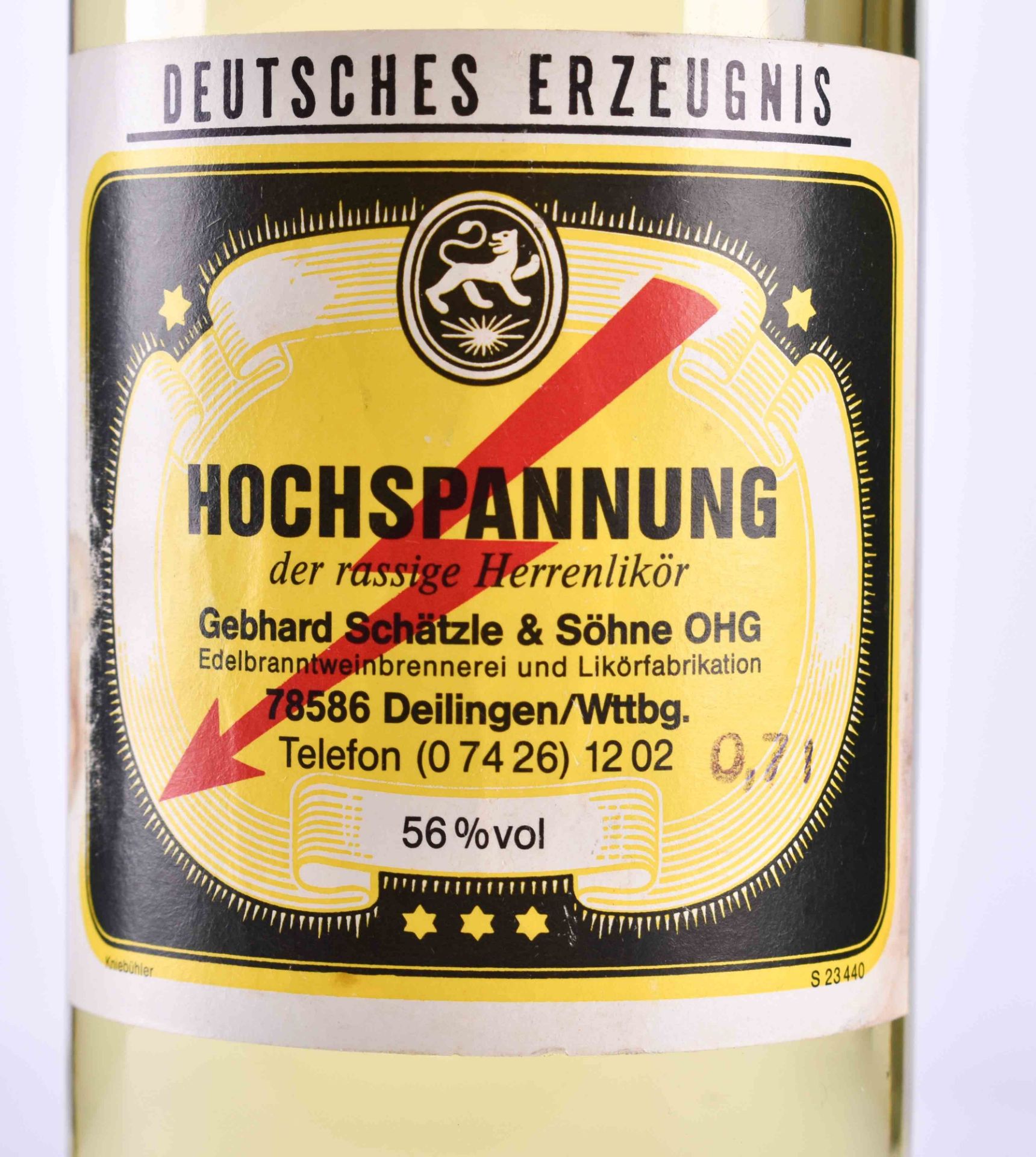 Hochspannung liqueur 1990fill level normal, label in good condition, 0.7 litreHochspannung Likör - Bild 2 aus 3