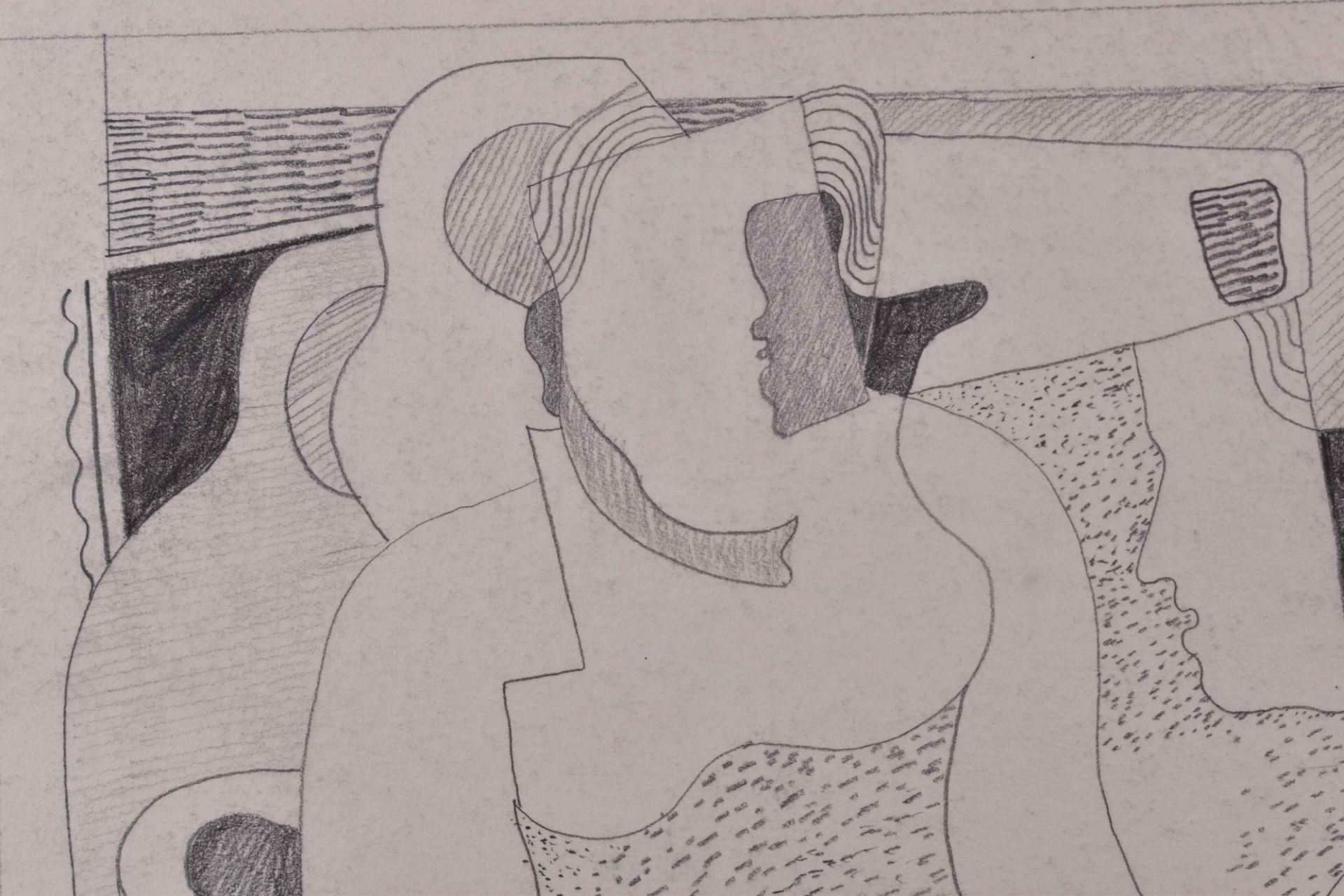 Herbert BEHRENS-HANGELER (1898-1981)"Figurines"drawing graphite, sheet size 33 cm x 64 cm, - Bild 2 aus 4