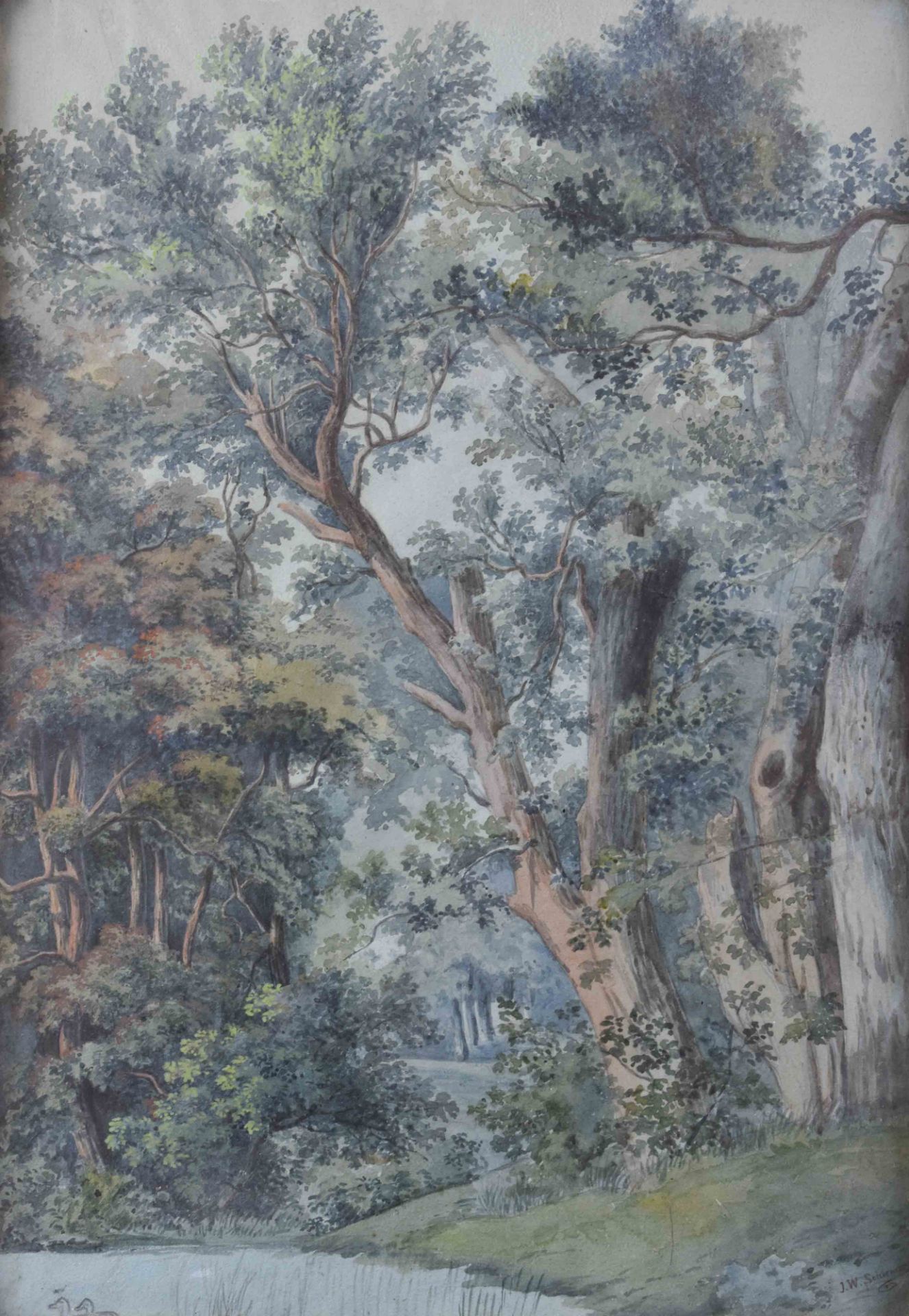Johann Wilhelm SCHIRMER (1807-1863)"Parklandschaft"Aquarell auf Papier, eine für den