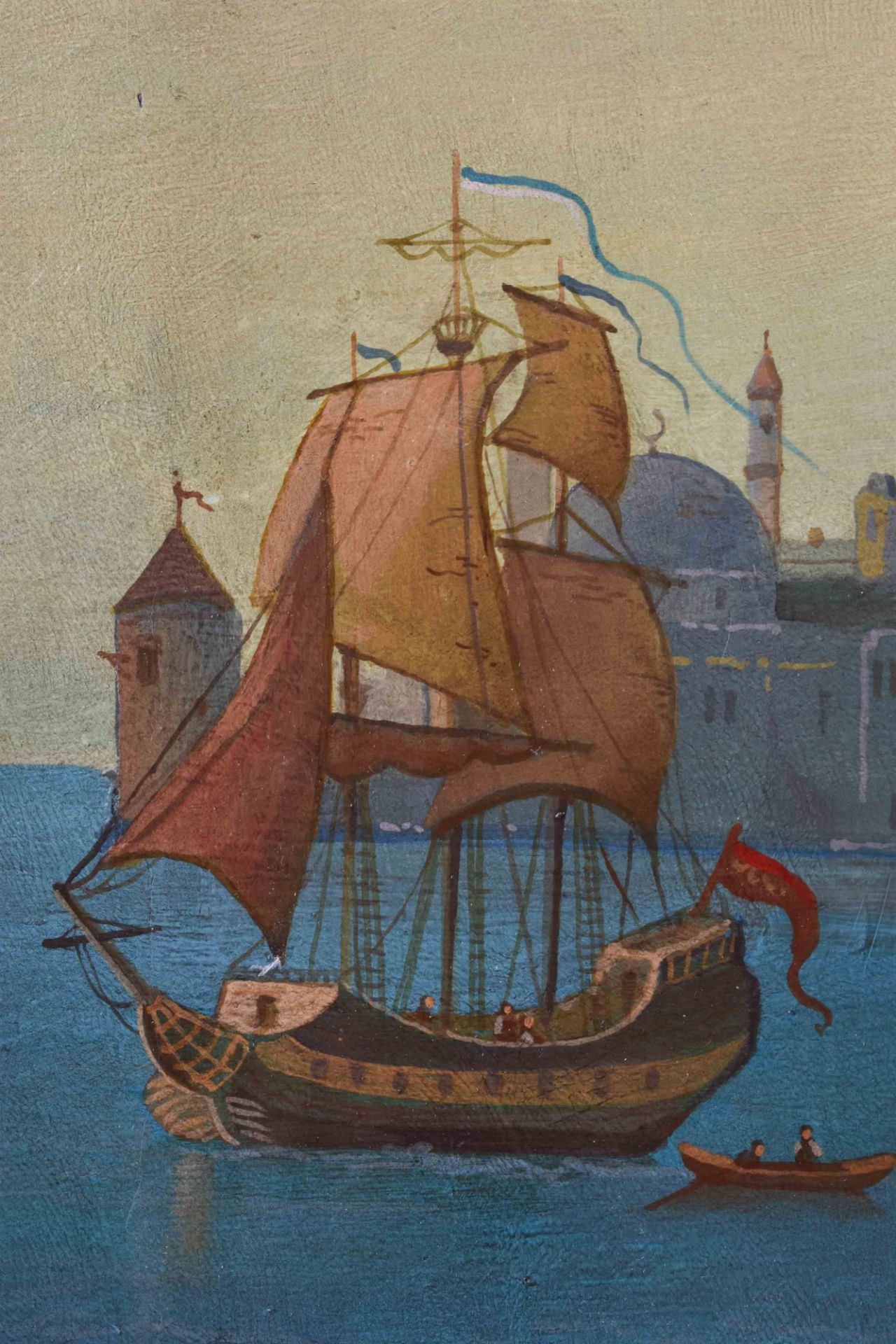 G.Gianni 19. Jhd."Blick auf Istanbul"Gemälde Öl / Leinwand(doubliert), 38 cm x 60 cm,links unten - Bild 5 aus 6