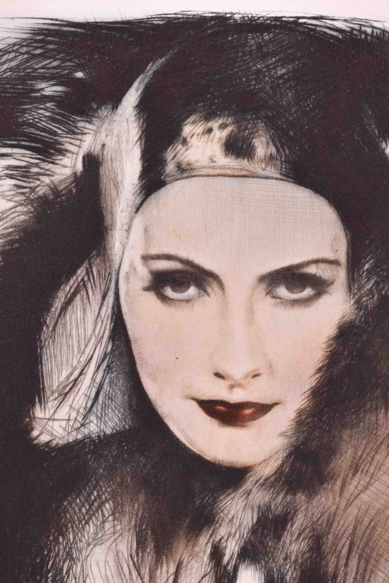 Carl Josef BAUER (1897-1989)"Portait of a lady"Grafik-Farbradierung, 30 cm x 25 cm,unten signiert - Bild 3 aus 4