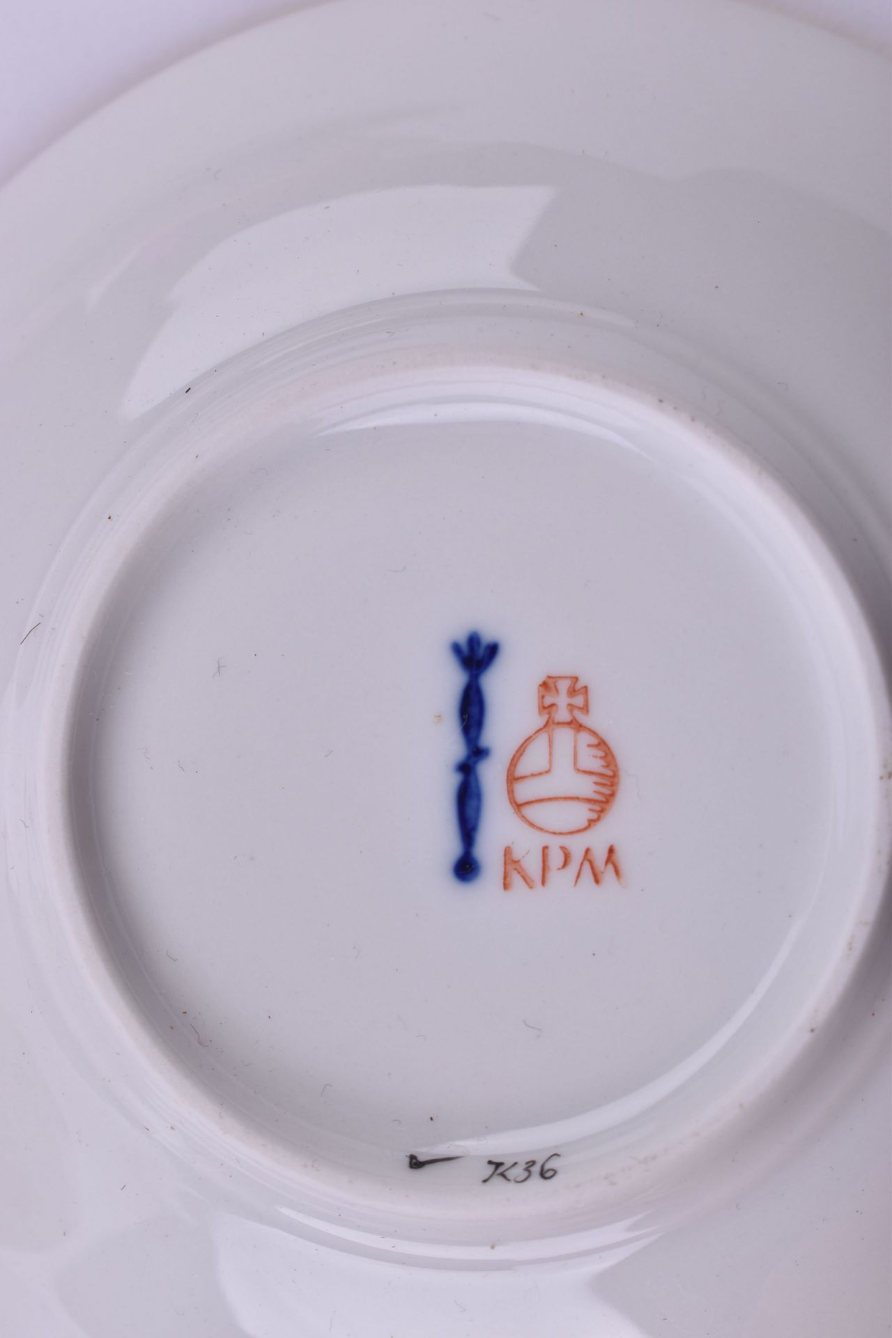 Konvolut KPM Neuosier4-tlg. 1 Untertasse, 1 Dessertteller, 1 Zuckerdose(H: 8 cm), 1 Sahnegießer(H: - Bild 6 aus 6