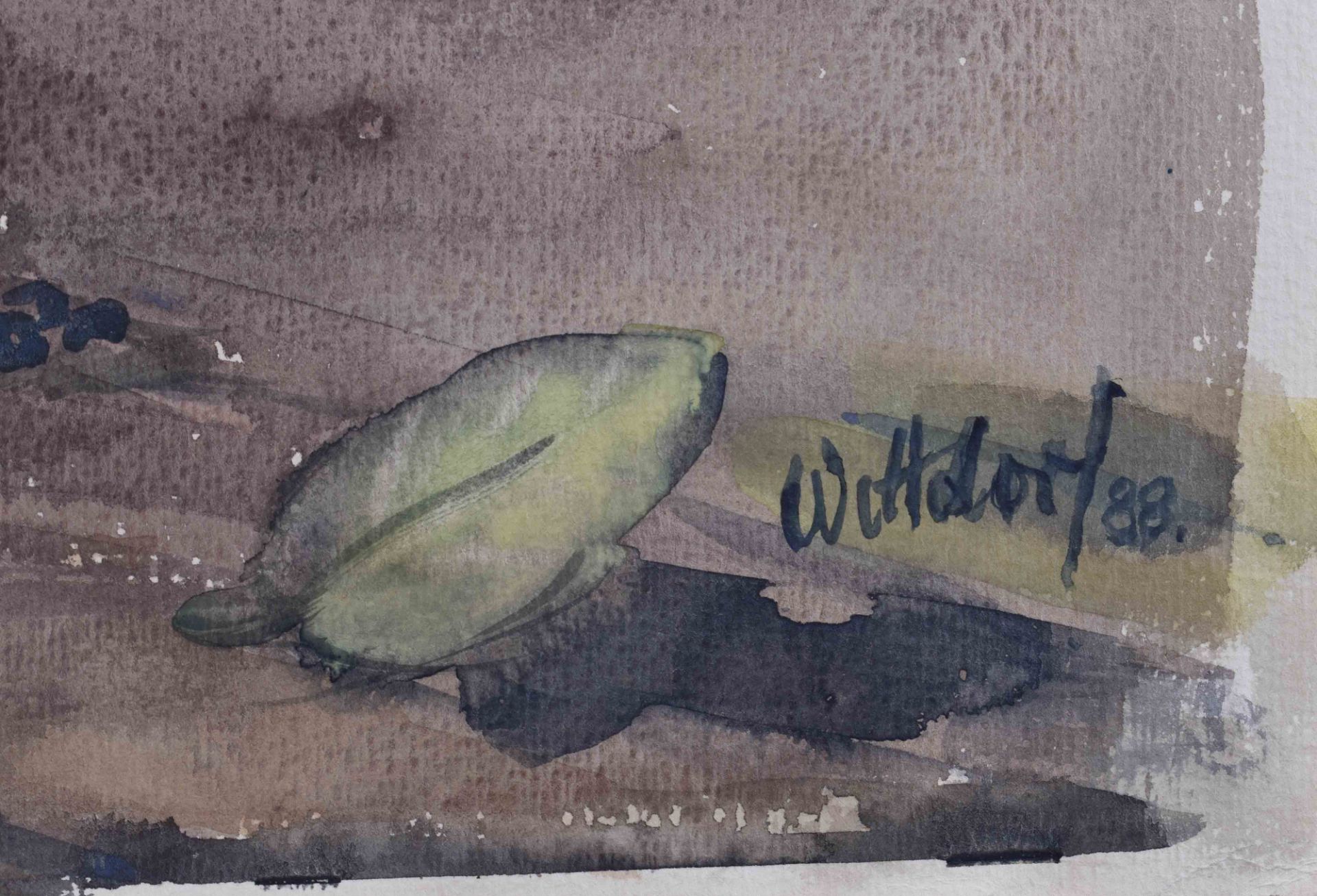 Jürgen WITTDORF (1932-2018)"Hechtstillleben"Zeichnung- Aquarell auf dünnem Karton, 50 cm x 73,5 cm, - Bild 5 aus 5