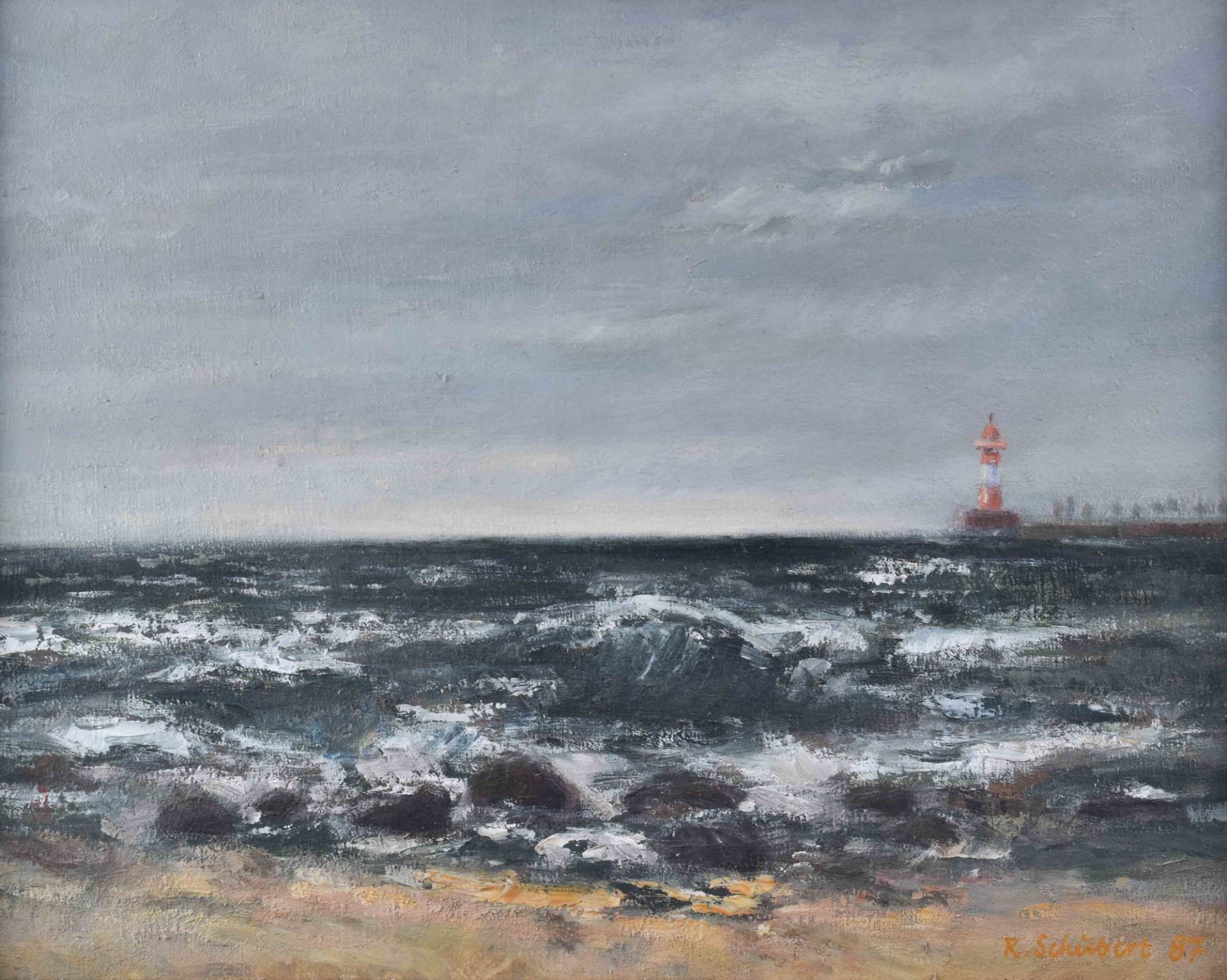 Rolf SCHUBERT (1932-2013)"Bewegte See"Gemälde Öl / Leinwand, 40 cm x 50 cm, mit Rahmen 57,5 cm x